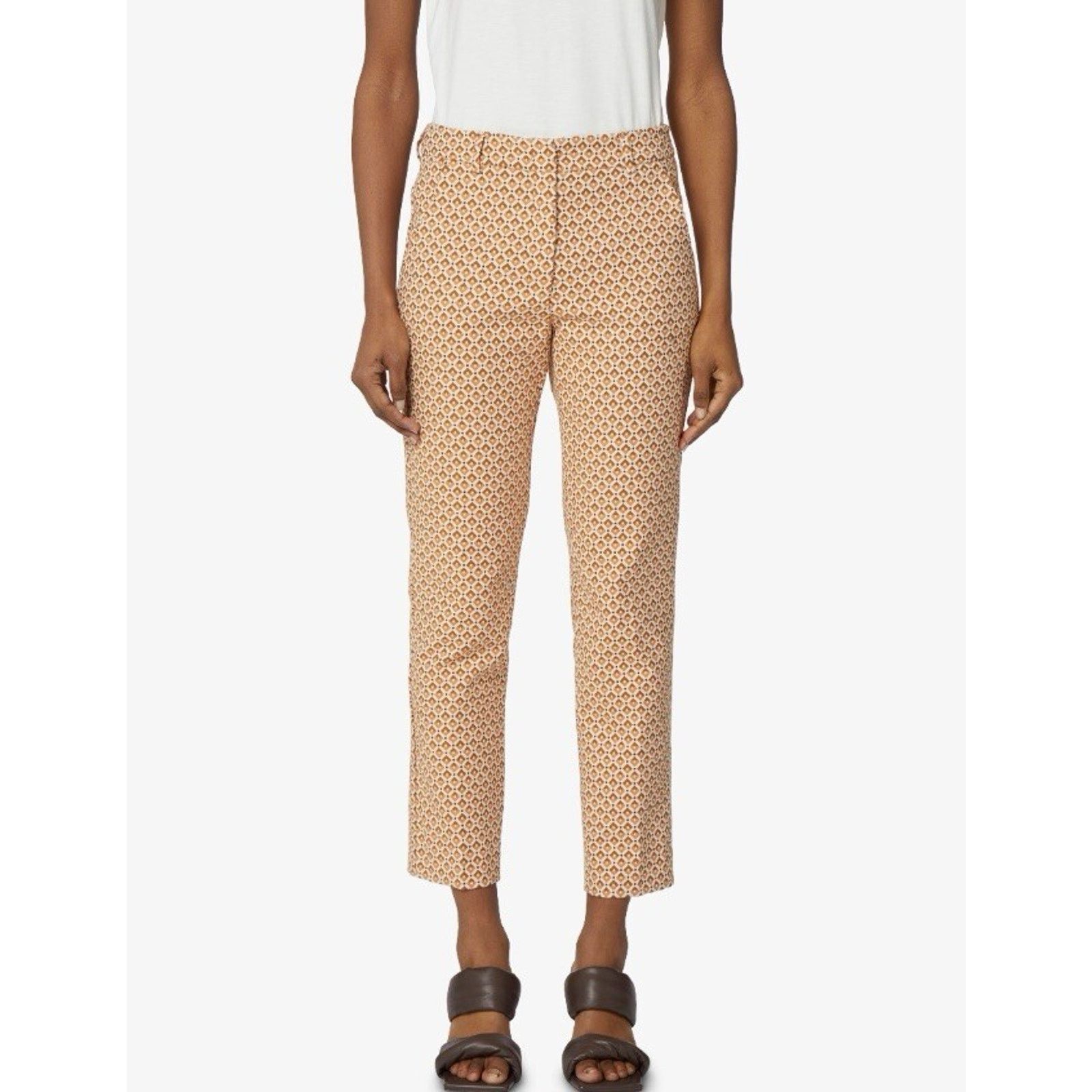 Weekend Max Mara WEEKEND MAX MARA Orange Patterned Papaya Trousers Size 26" / US 2 / IT 38 - 2 Thumbnail