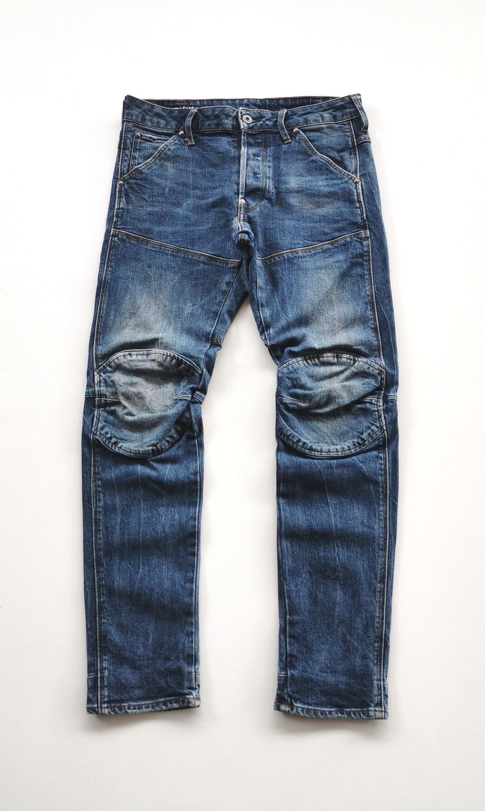 3D Slim Patch Knee Denim Jeans