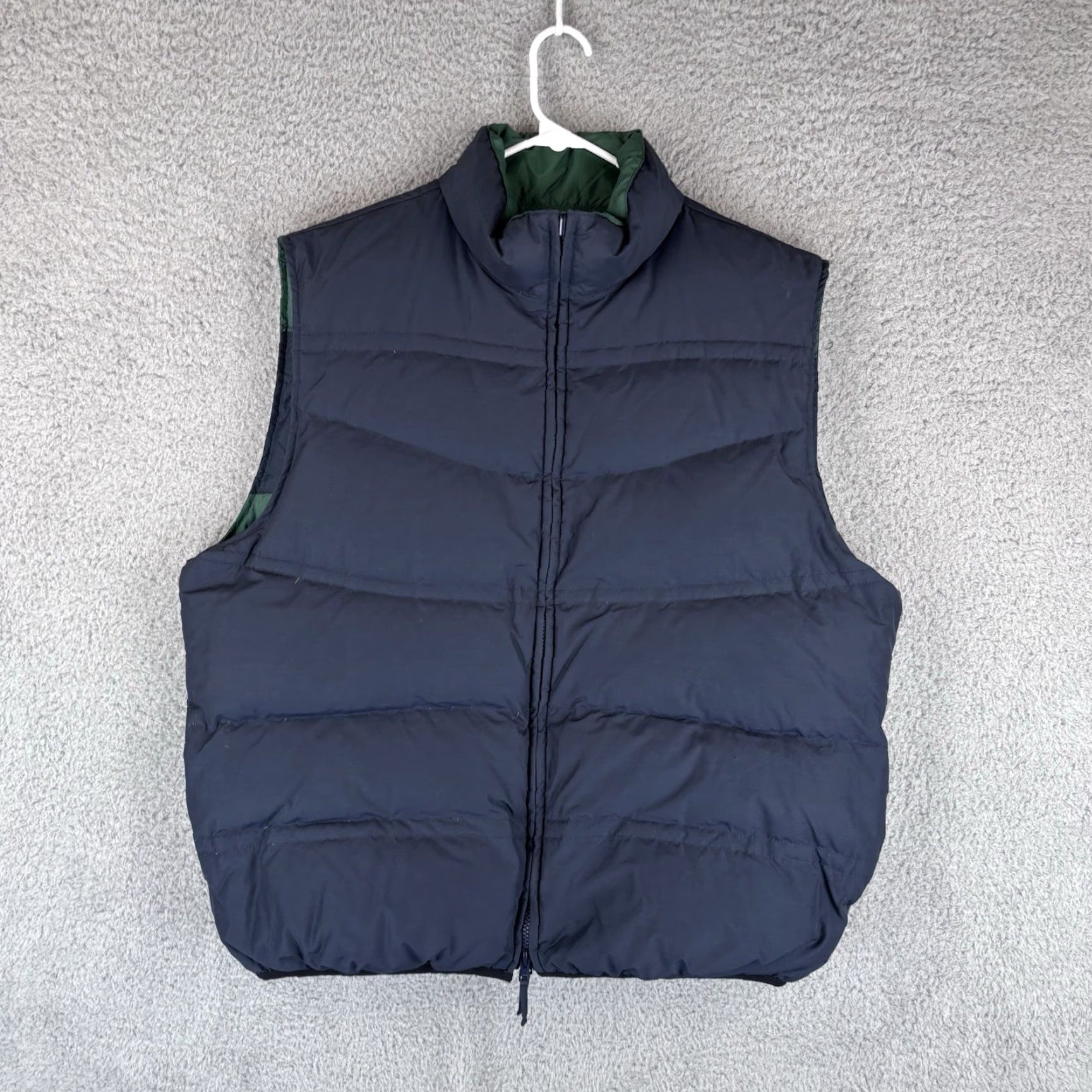 Cremieux VINTAGE Daniel Cremieux Reversible Puffer Vest Mens XL Navy Green Stripe Down Fill Vest Size US XL / EU 56 / 4 - 3 Thumbnail