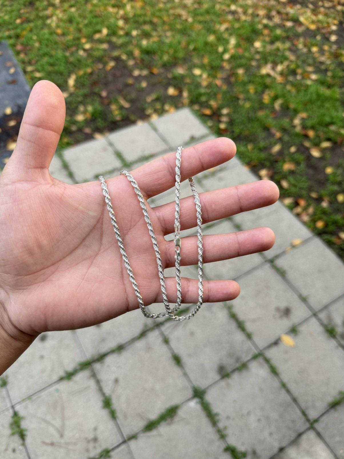 Sterling Silver Silver rope link chain 26” Size ONE SIZE - 8 Thumbnail