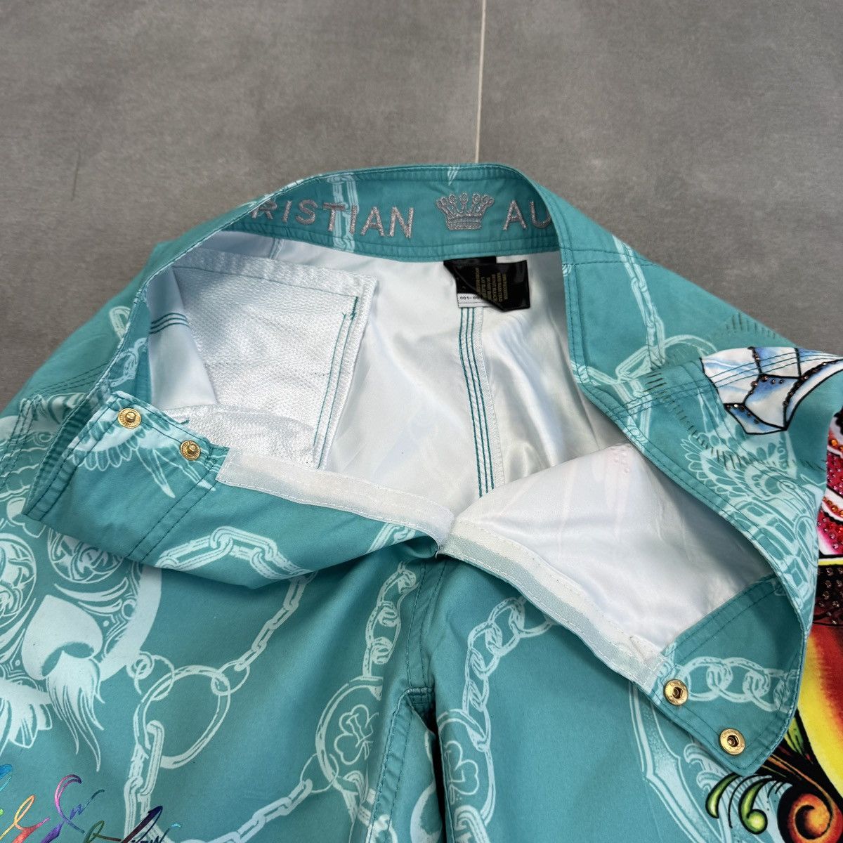 Christian Audigier Christian Audigier Surf Style Tattoo Y2K Board Men Shorts Size US 33 - 14 Thumbnail
