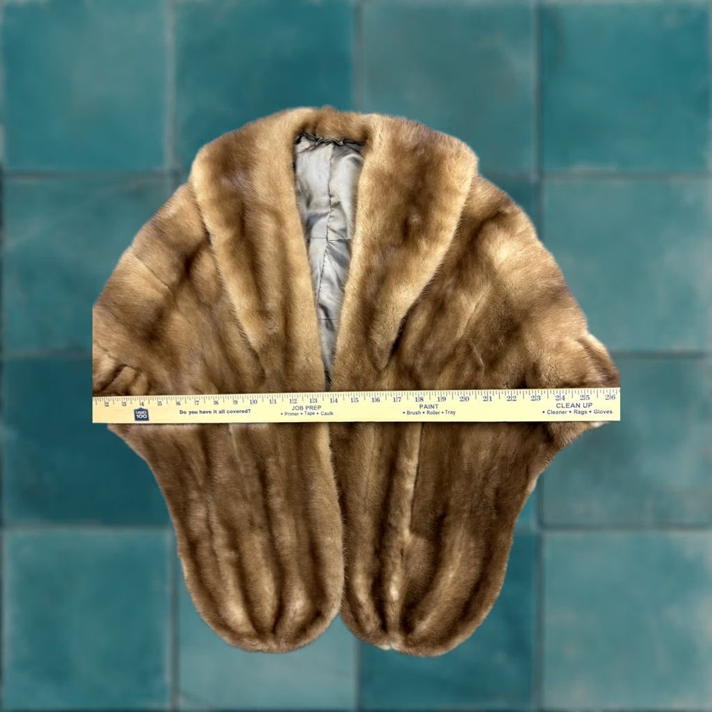 Vintage VINTAGE Fur Cape Womens One Size Brown Shawl Wrap Evening Formal Coat Stole Size ONE SIZE - 1 Thumbnail