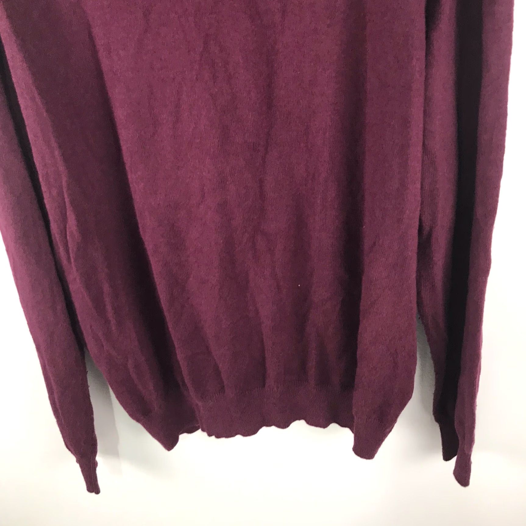 Vintage VINTAGE Alan Flusser Men’s Sweater Pullover Knit V-Neck Cashmere Cotton Fall Winter Spring Size L Burgundy Size US L / EU 52-54 / 3 - 7 Thumbnail