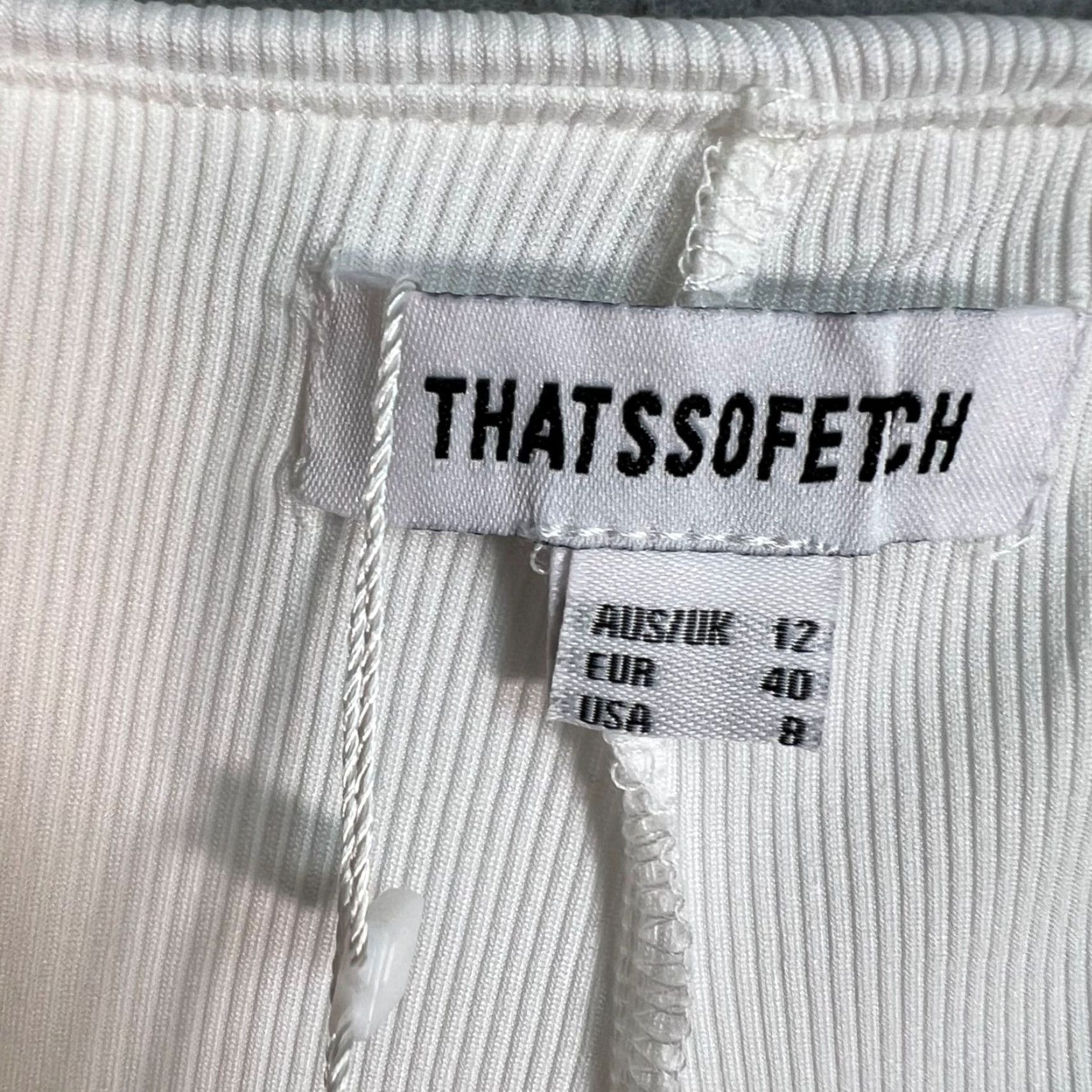 Vintage THATSOFETCH White Flared High-Waisted Pants Womens Size 8 Polyester Blend Size 30" / US 8 / IT 44 - 3 Thumbnail