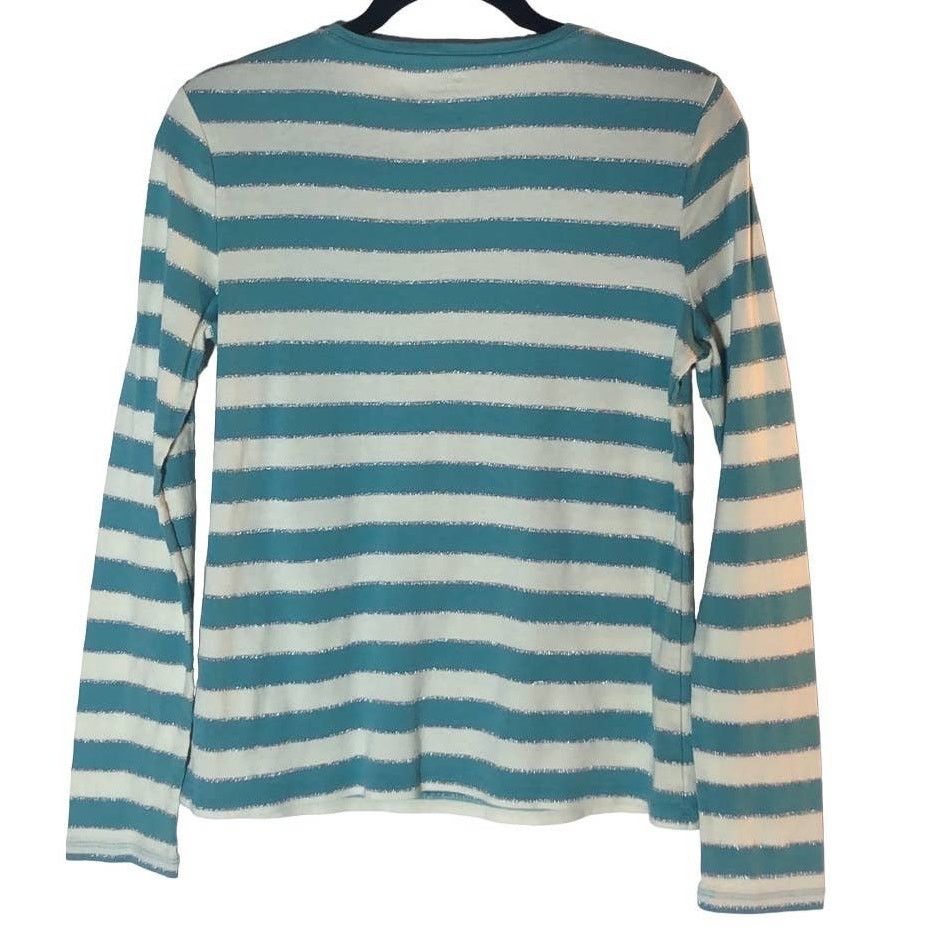 Other Talbots Green White Striped Long Sleeve Top Tee Small Size S / US 4 / IT 40 - 2 Thumbnail