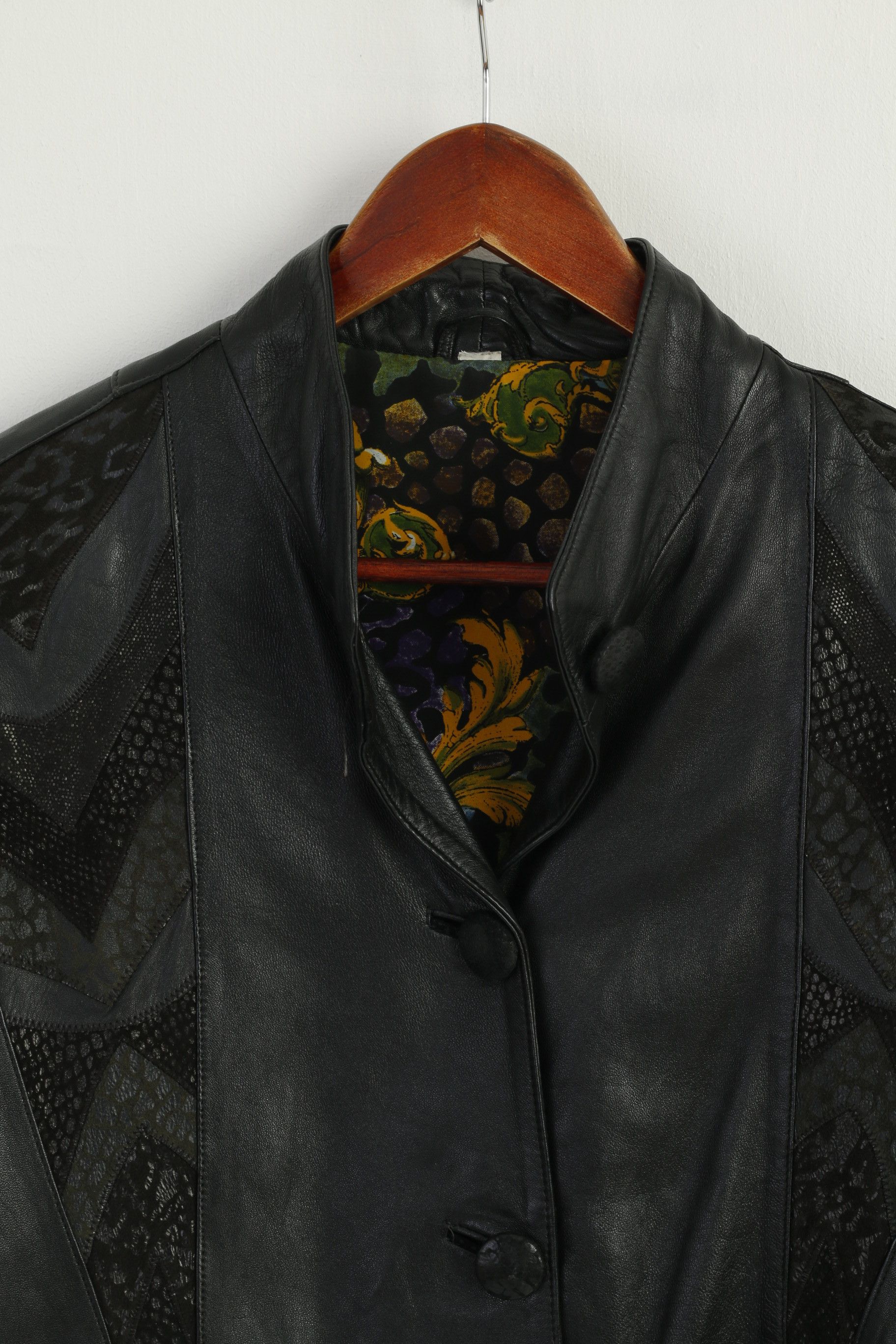 Vintage Emilia Romana Women M Jacket Black Leather 8828 Size M / US 6-8 / IT 42-44 - 3 Thumbnail