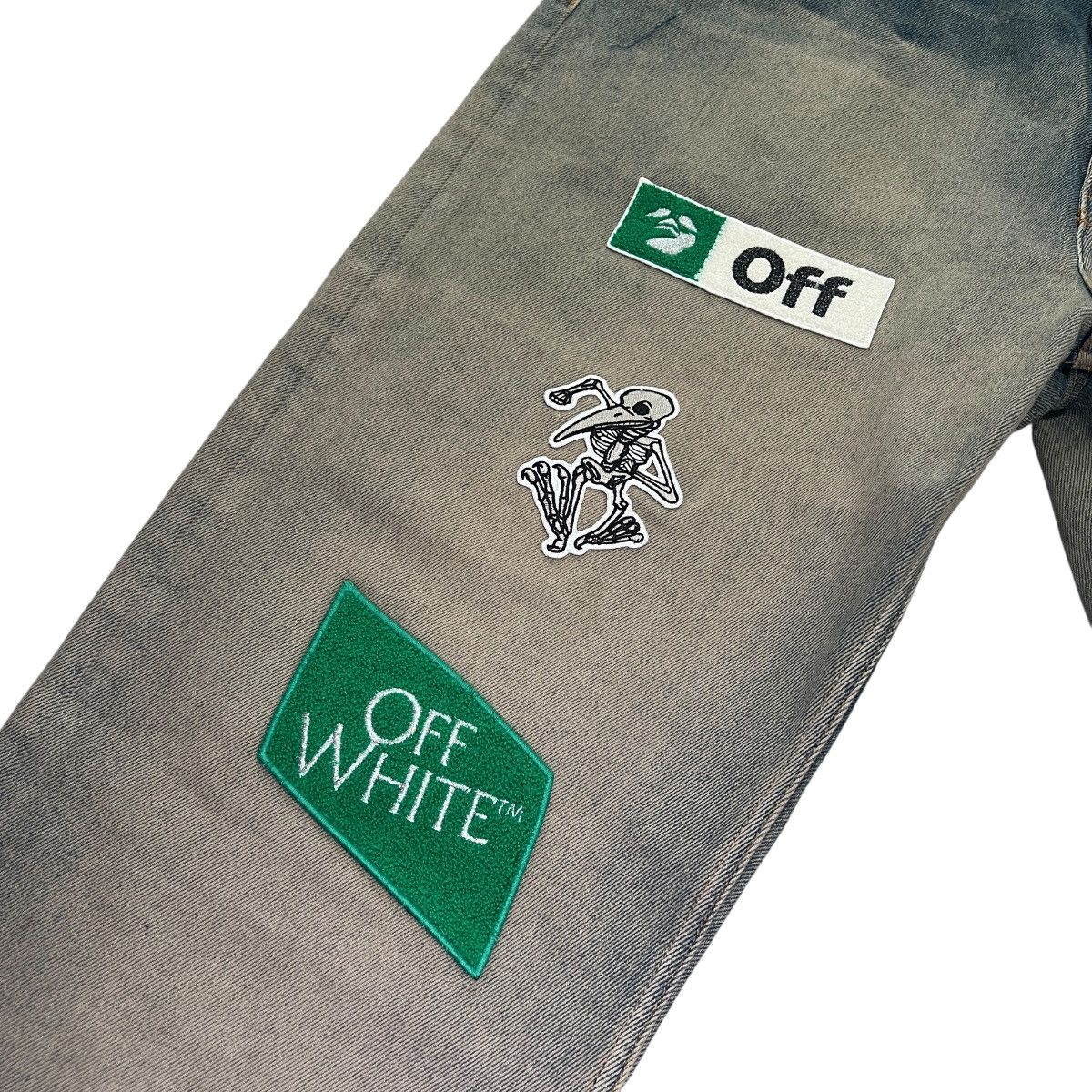 Off-White OFF-WHITE™ Diag Multi Logo Relax Slim Patchwork Denim Pants Size US 34 / EU 50 - 2 Thumbnail