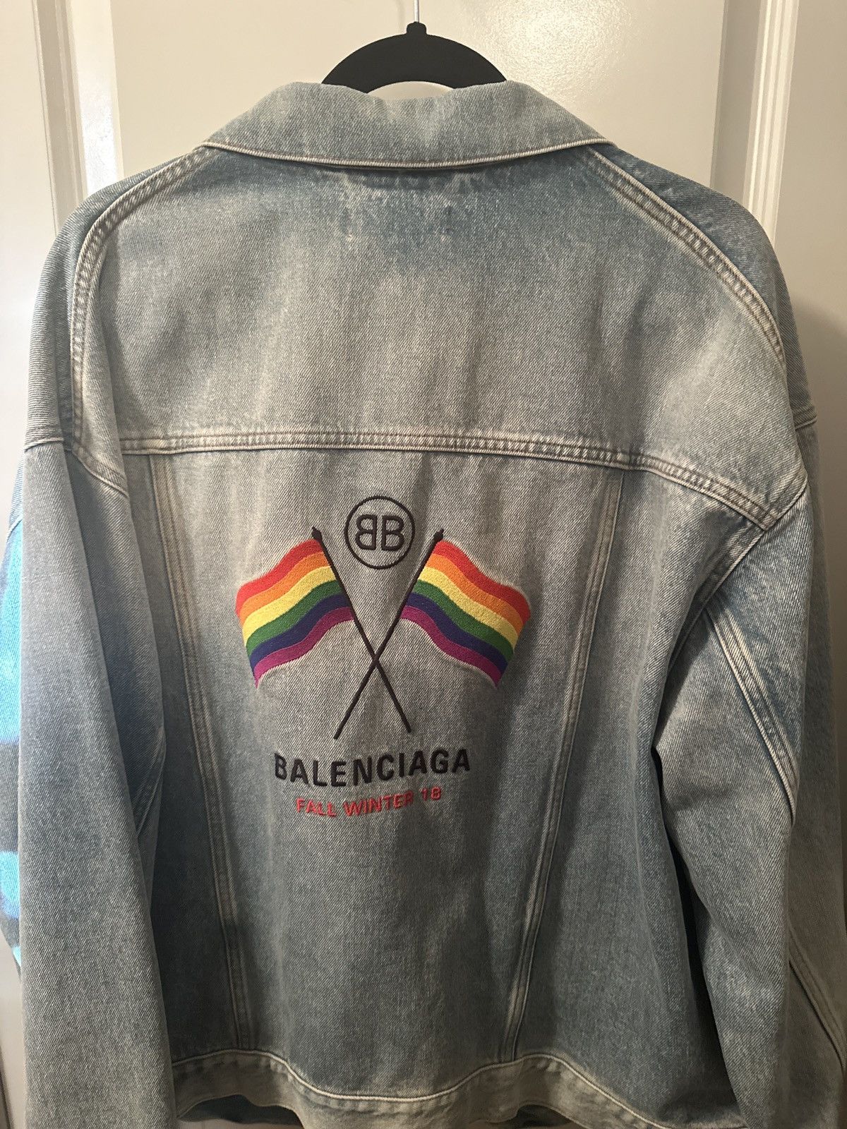 Balenciaga Balenciaga Denim Jacket Size US XL / EU 56 / 4 - 2 Thumbnail