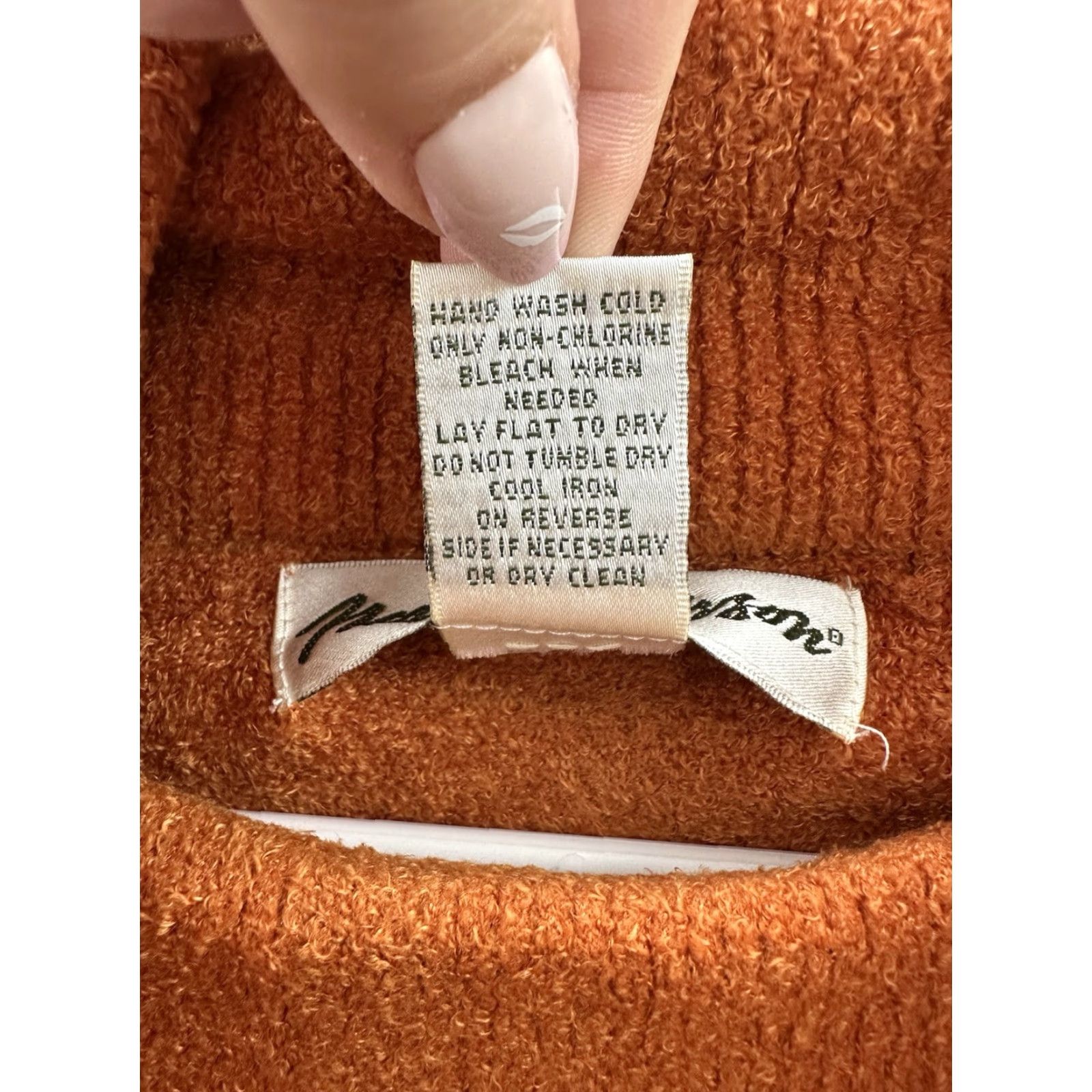 Jim Thompson VINTAGE Norm Thompson Womens Sweater Orange Long Sleeve Turtleneck Size Large Pullover Knitted Knit-Style All Seasons 90s City Classic Womens Size L / US 10 / IT 46 - 5 Thumbnail