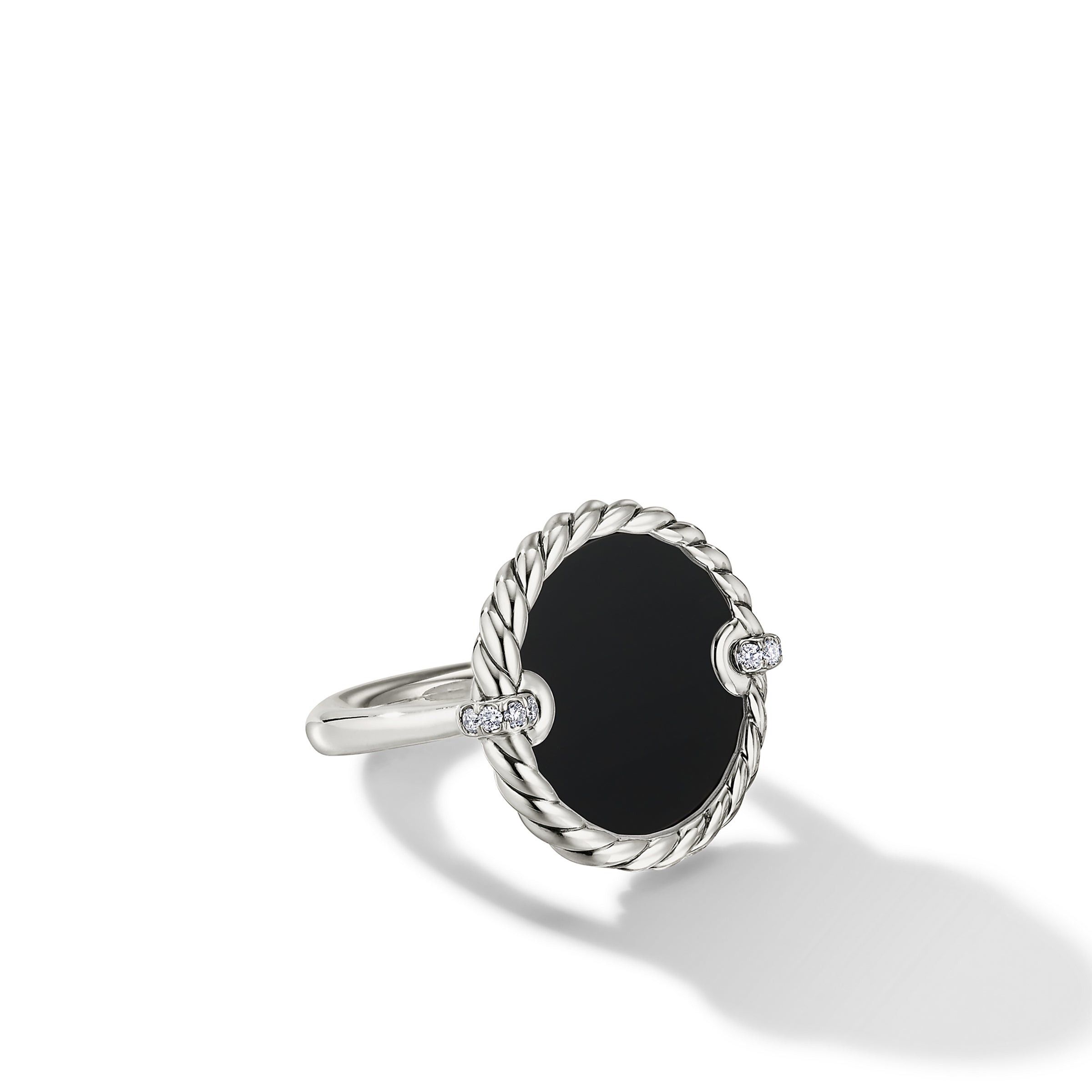 David Yurman o1w1db10325 Elements Ring in Sterling Silver with Black Onyx Size ONE SIZE - 2 Thumbnail