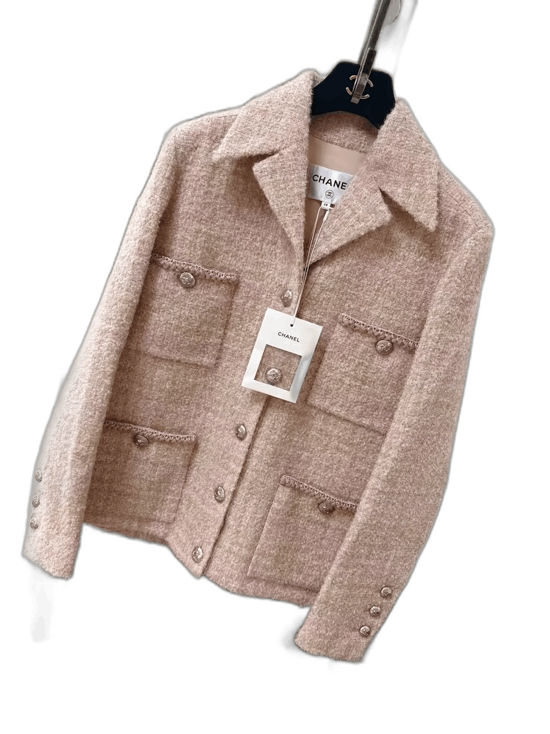 Chanel Chanel Pink Beige Woven Four Pocket Jacket Size M / US 6-8 / IT 42-44 - 1 Thumbnail