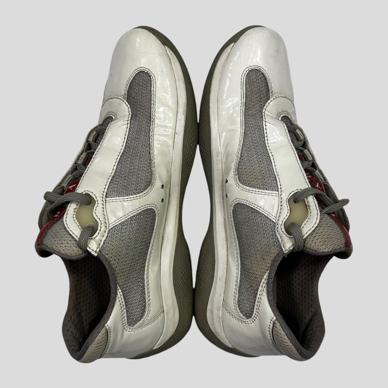 Prada Prada Americas Cup Patent White & Grey Mesh Trainer - UK3.5 Size US 6 / IT 36 - 5 Thumbnail