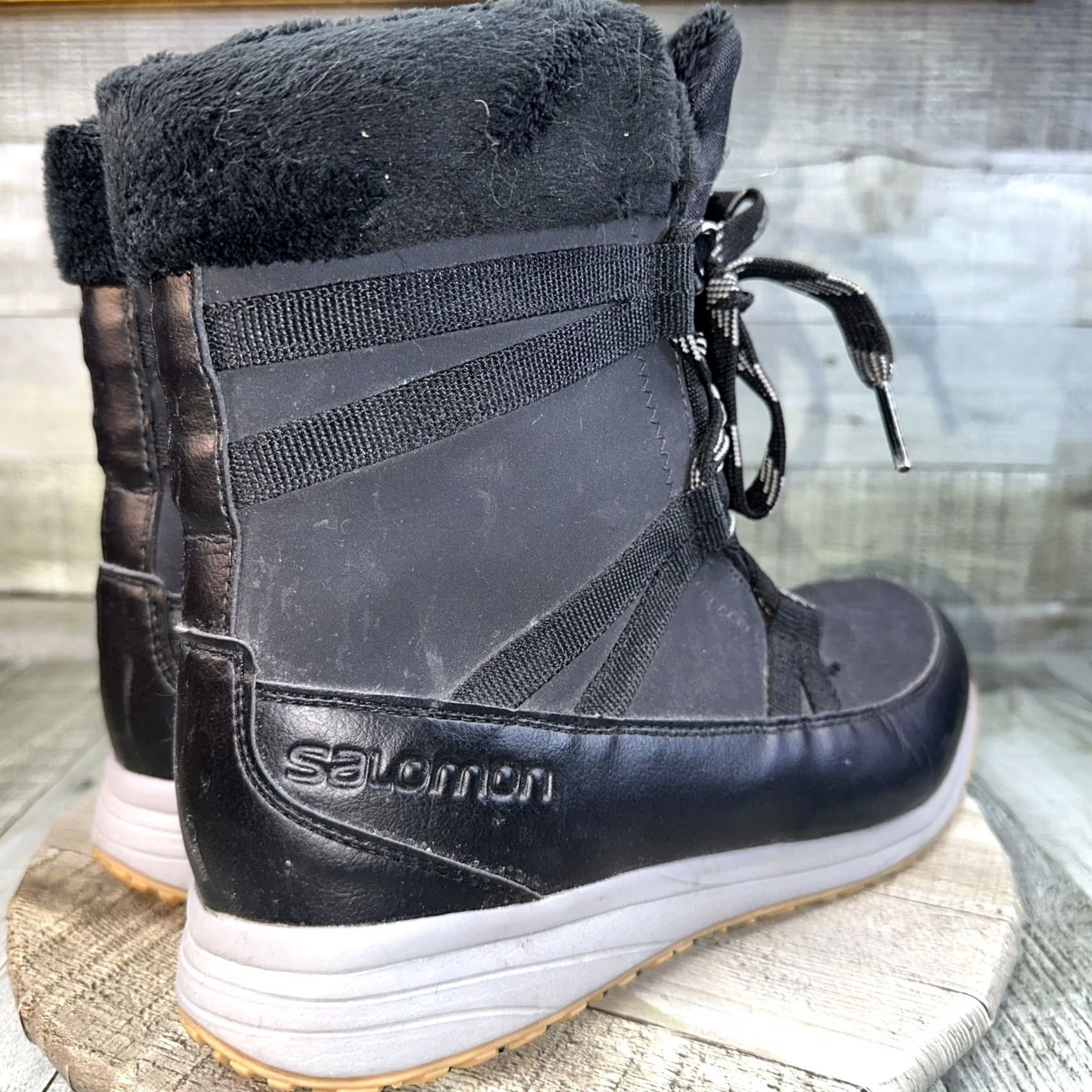 Salomon VINTAGE Women’s Salomon boots Black 9.5 Thinsulate Snow Boot Leather Women 9.5 US 9 1/2 EU Shoes Mens Girls not applicable Size US 10 / IT 40 - 6 Thumbnail