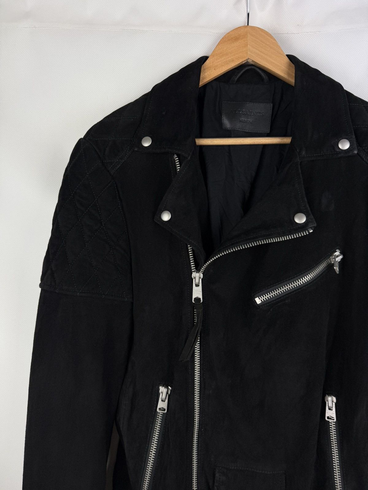 Allsaints Allsaints Bonson Biker Goat Leather Belted Suede Jacket Size US M / EU 48-50 / 2 - 4 Thumbnail