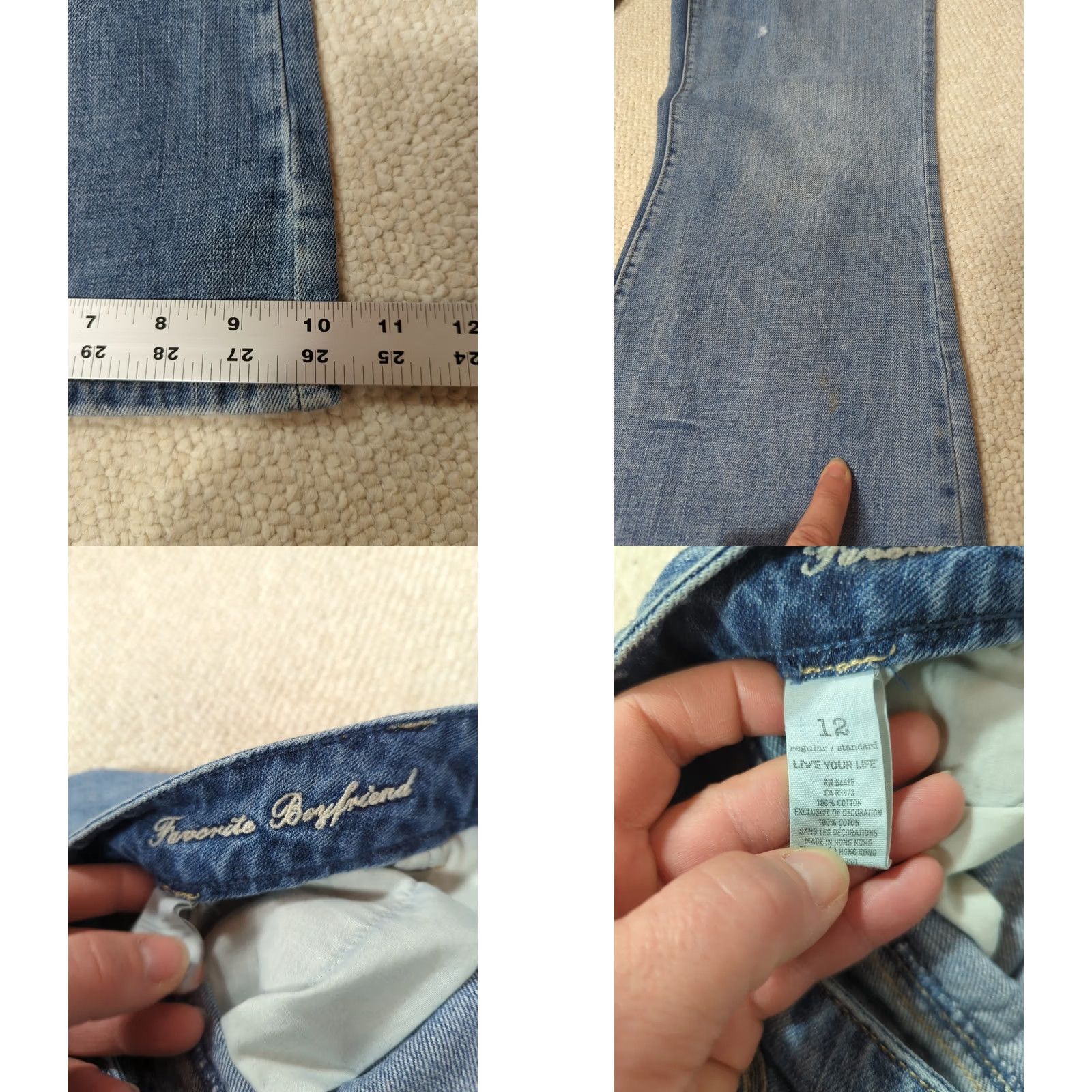 American Eagle Outfitters VINTAGE American Eagle Favorite Boyfriend Jeans Size 34" / US 12 / IT 48 - 10 Thumbnail