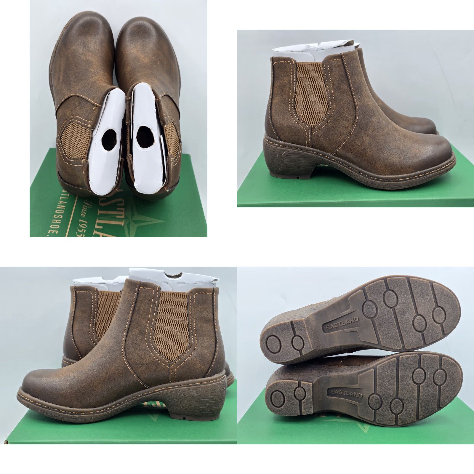 Eastland Eastland Women’s Heidi Bomber Bootie - Brown Leather Boot 2386-17M Sz 6 M, Shoes, Boots, Casual Women’s Size US 6 / IT 36 - 8 Thumbnail
