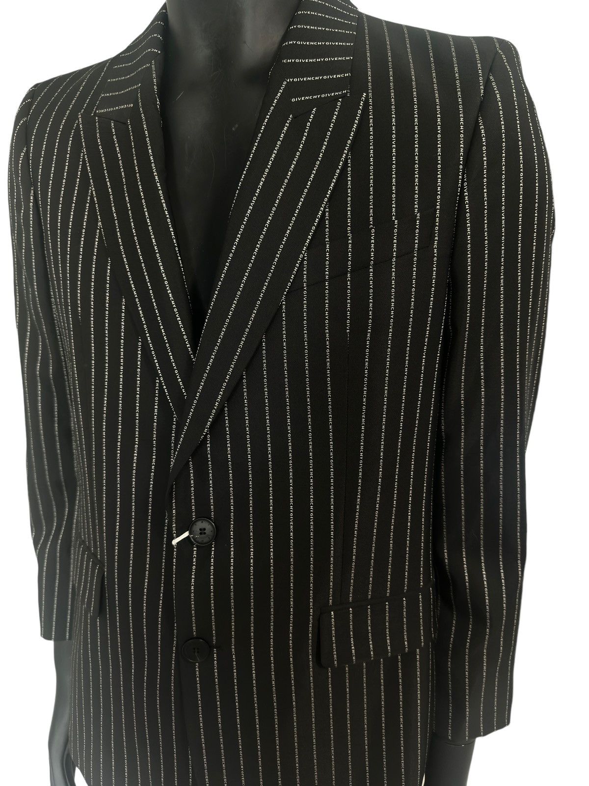 Givenchy Givenchy Logo Pinstripe Blazer Size 52L - 6 Thumbnail