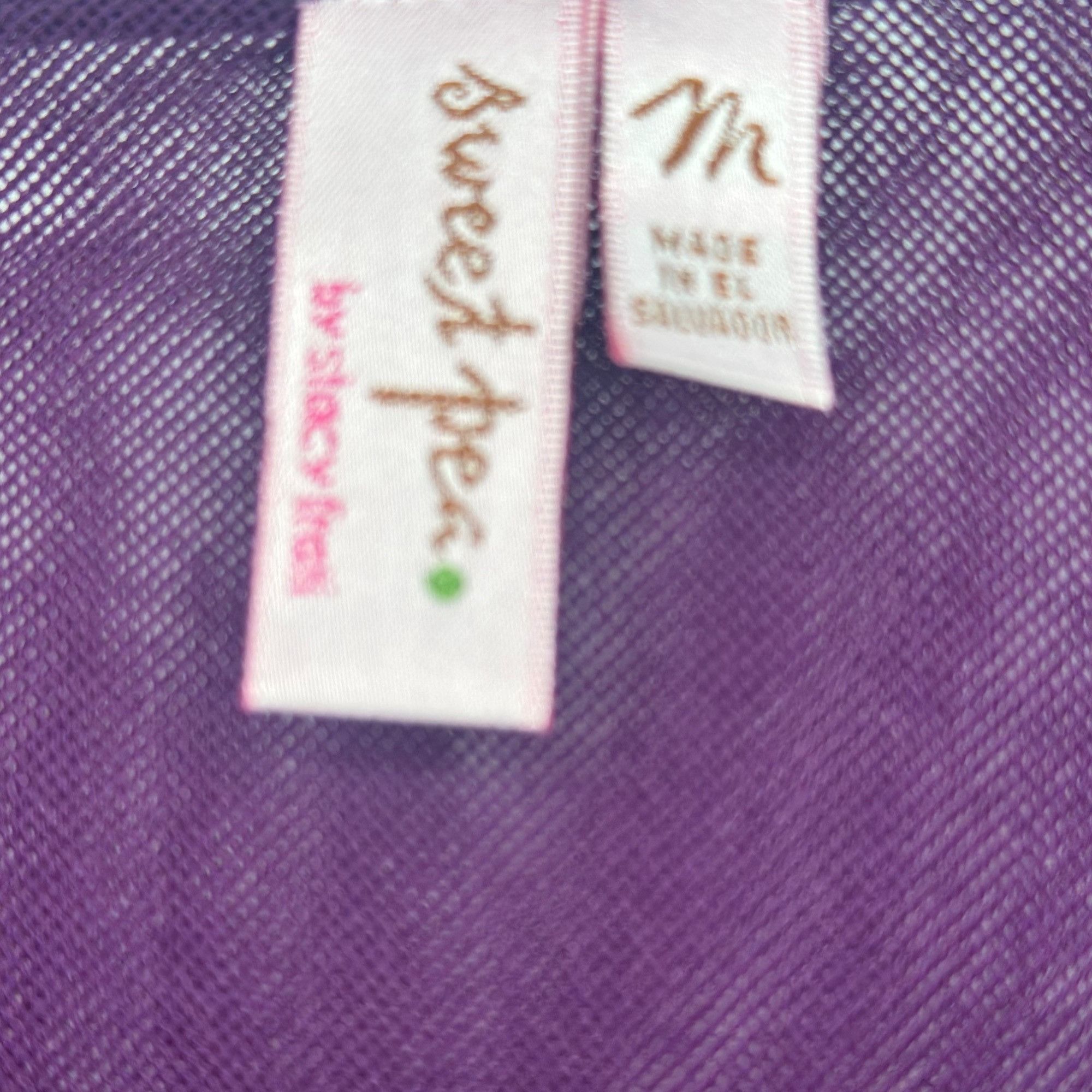 Other Sweet Pea Top by Stacy Frati Sheer Deep Ruched Wrap Purple Size M / US 6-8 / IT 42-44 - 4 Thumbnail