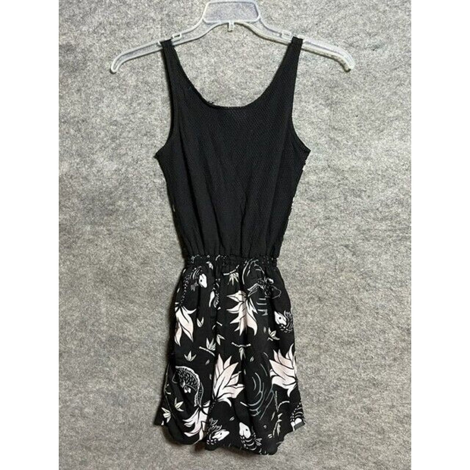 55DSL 55DSL Dress Juniors XS Dangju Abito Mini Floral Lined Black Size XS / US 0-2 / IT 36-38 - 2 Thumbnail