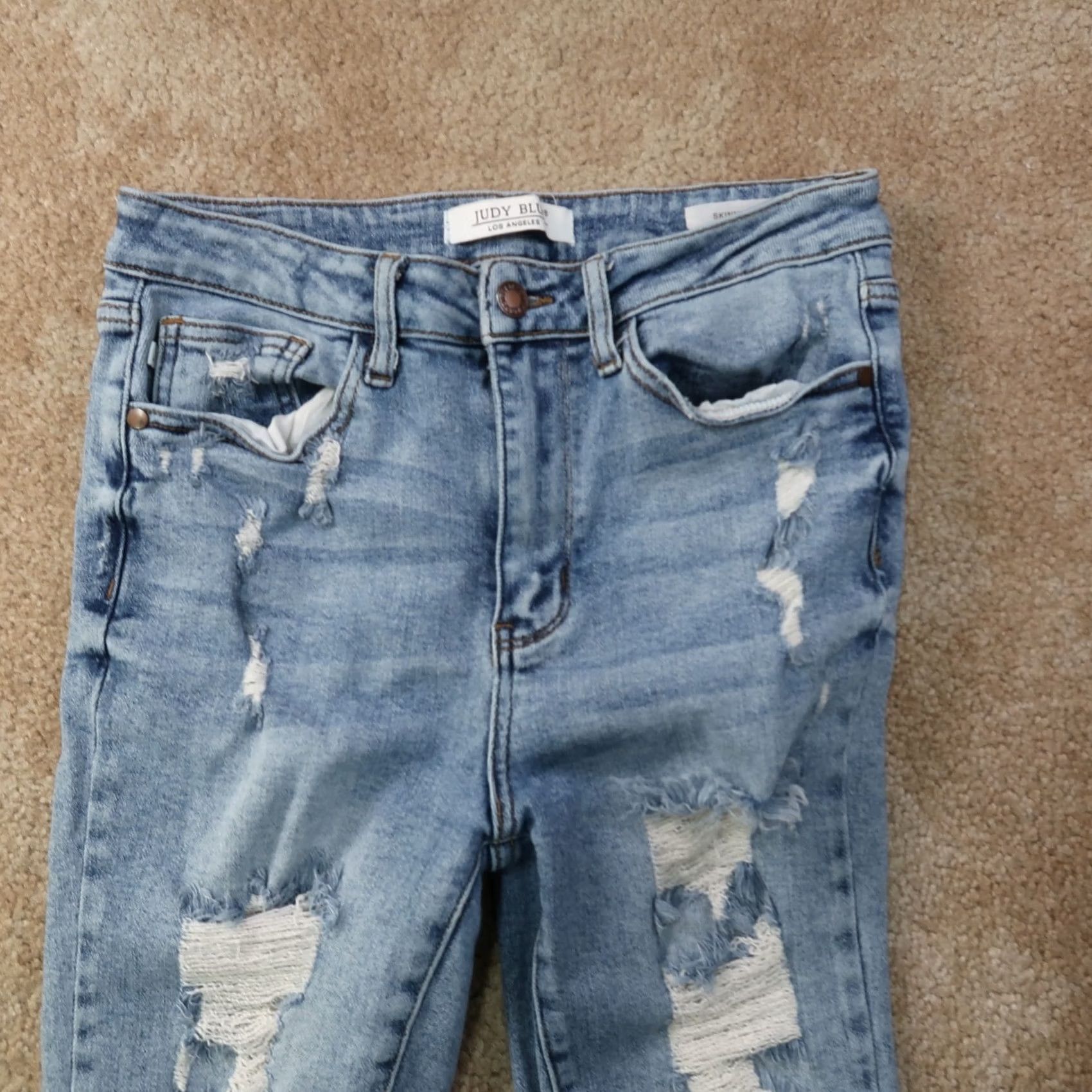 Denime Judy Blue Skinny Fit Jeans Women's 7/28 Blue Stretch Denim Mid Rise Jeans Slim Regular 5-Pocket Design 28in Waist 26in Inseam Size 28" / US 6 / IT 42 - 3 Thumbnail