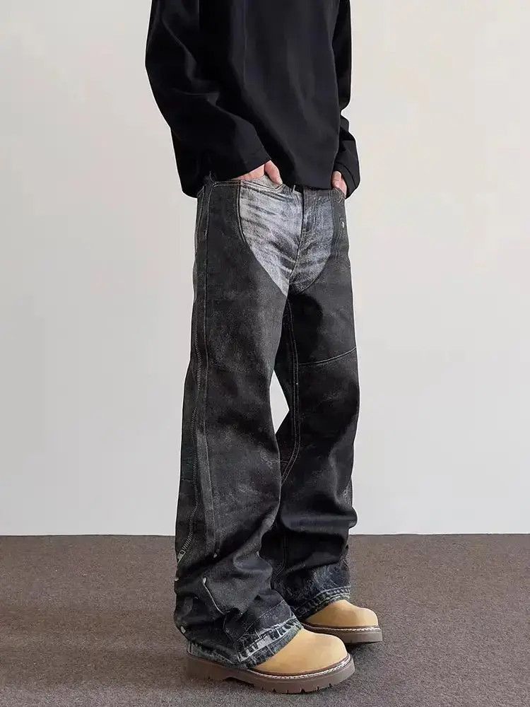 Japanese Brand High Street Hip Hop Straight Leg Micro Flare Jeans Size US 32 / EU 48 - 5 Thumbnail