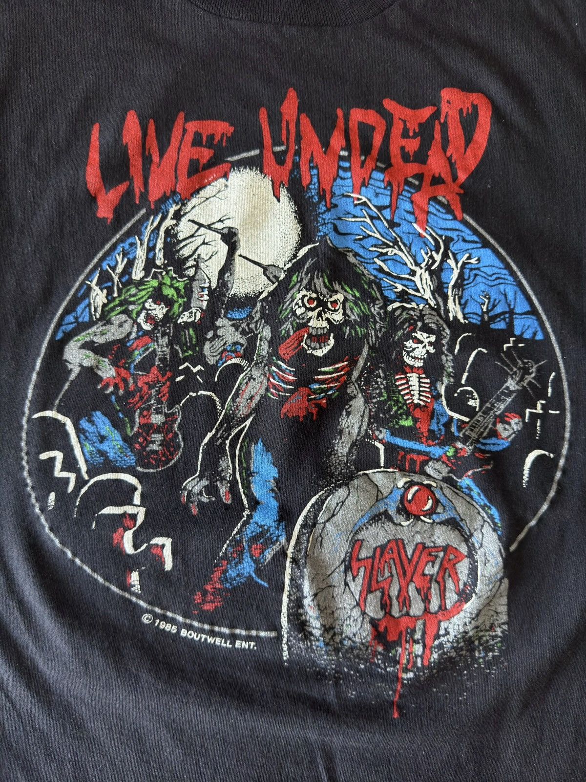 Band Tees × Vintage 1985 Slayer Live Undead Fall Slatanic Wehrmacht 80s Shirt Size US M / EU 48-50 / 2 - 7 Thumbnail