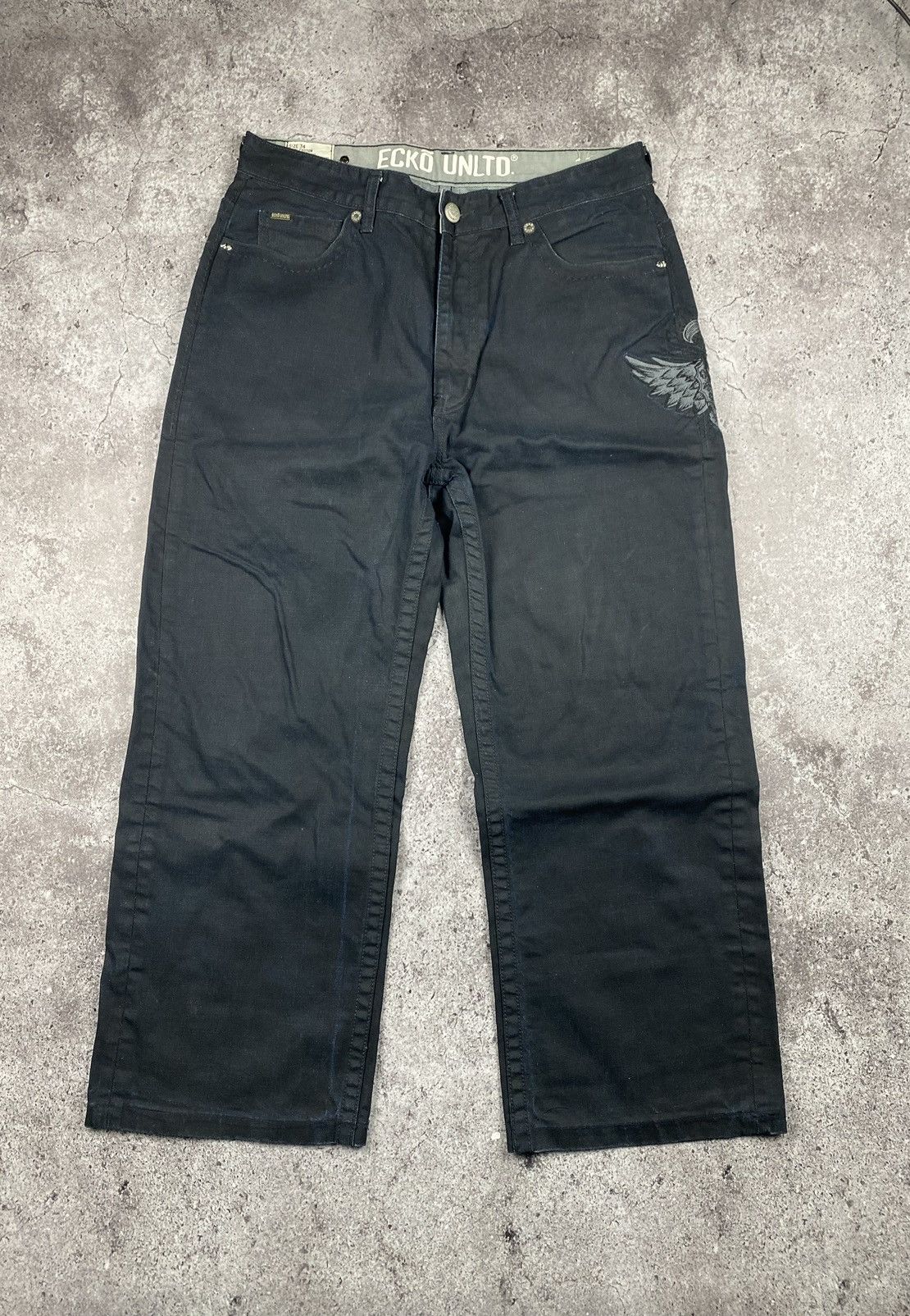 Ecko Unltd. CRAZY VINTAGE Y2K ECKO BAGGY ARCHIVAL SKATER JEANS RARE Size US 34 / EU 50 - 2 Thumbnail