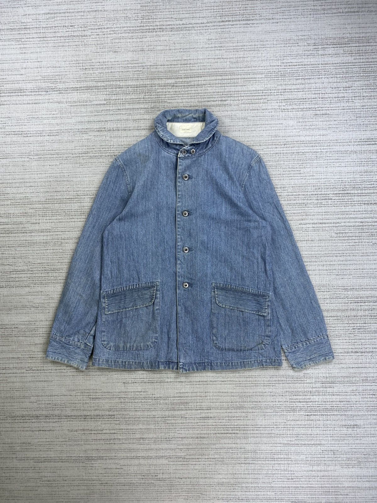 Global Work × Vintage Vintage Global Work Buttoned Workers Denim Blue Jacket Size US S / EU 44-46 / 1 - 1 Thumbnail