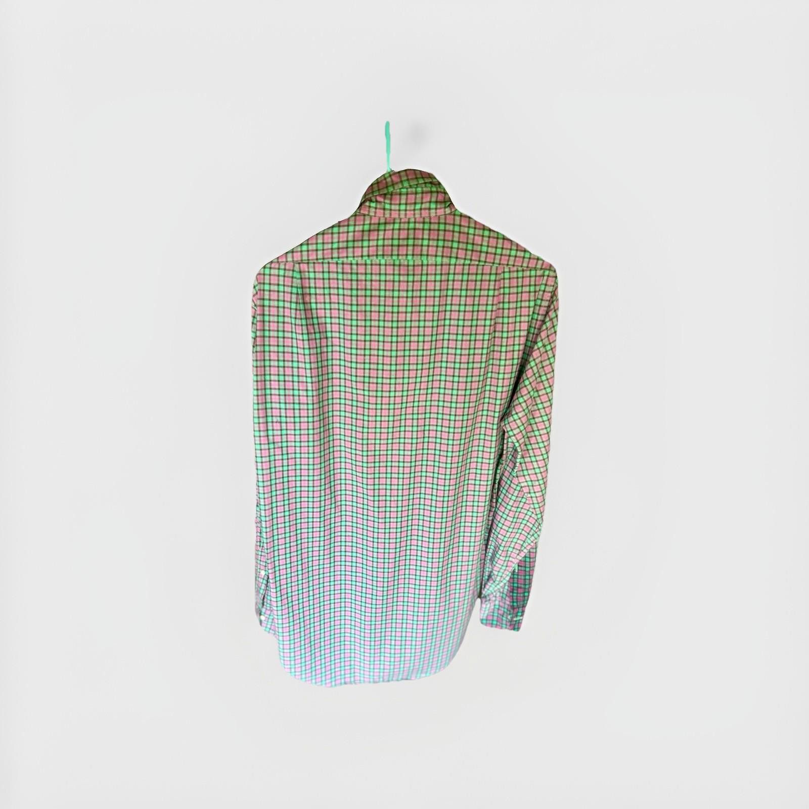 Sid Mashburn Sid Mashburn Men’s Dress Shirt – Green/Pink Check – Small Size 36R - 2 Thumbnail