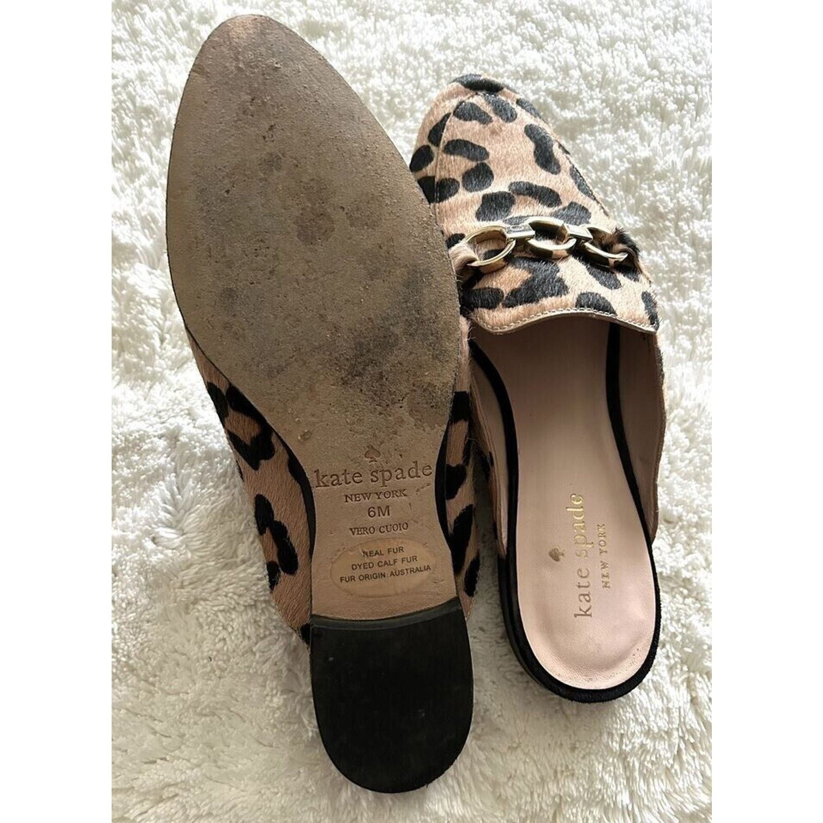 Kate Spade KATE SPADE CECE TOO LEOPARD CALF HAIR LOAFERS MULES SZ 7M Size US 7 / IT 37 - 7 Thumbnail