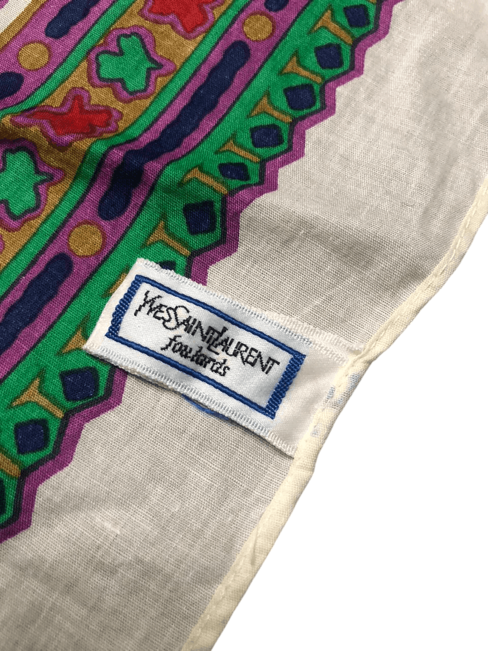 Yves Saint Laurent Vintage Yves Saint Laurent Cotton Shawl Scarf Flowers Design Size ONE SIZE - 10 Thumbnail