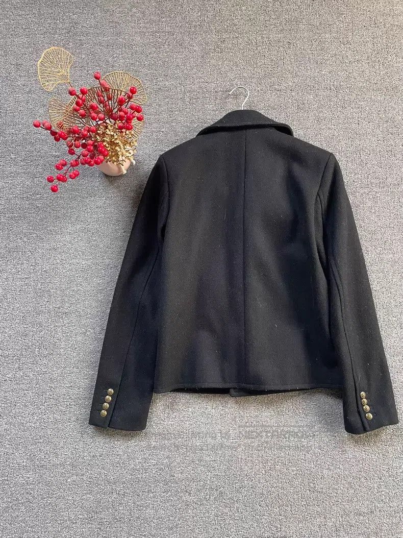 Saint Laurent Paris Saint Laurent Paris Navy Double-breasted Jacket with Gold Size US M / EU 48-50 / 2 - 2 Thumbnail