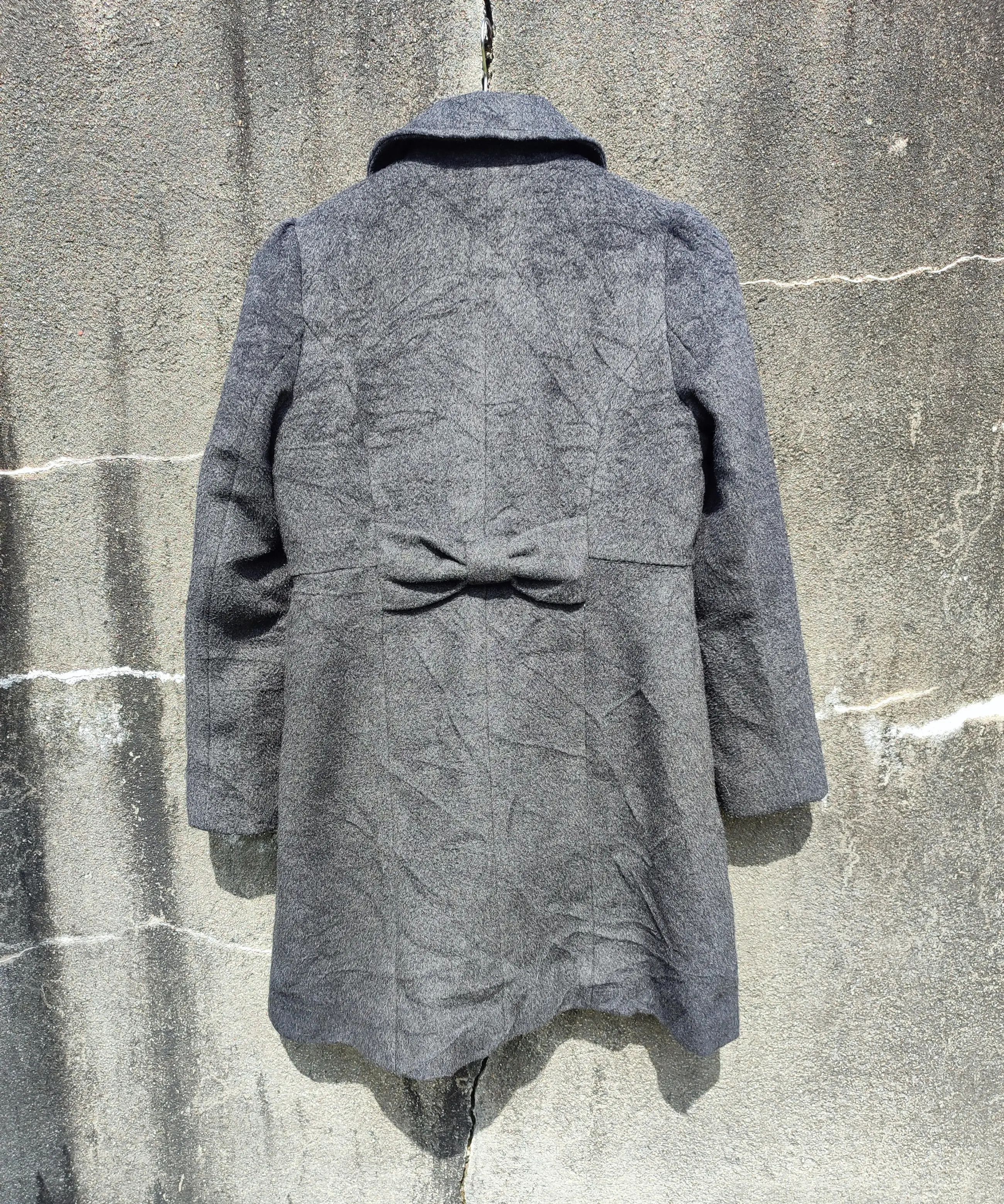 Japanese Brand Avail Avantgarde Black Double-Breasted Wool Blend Coat Size L / US 10 / IT 46 - 6 Thumbnail