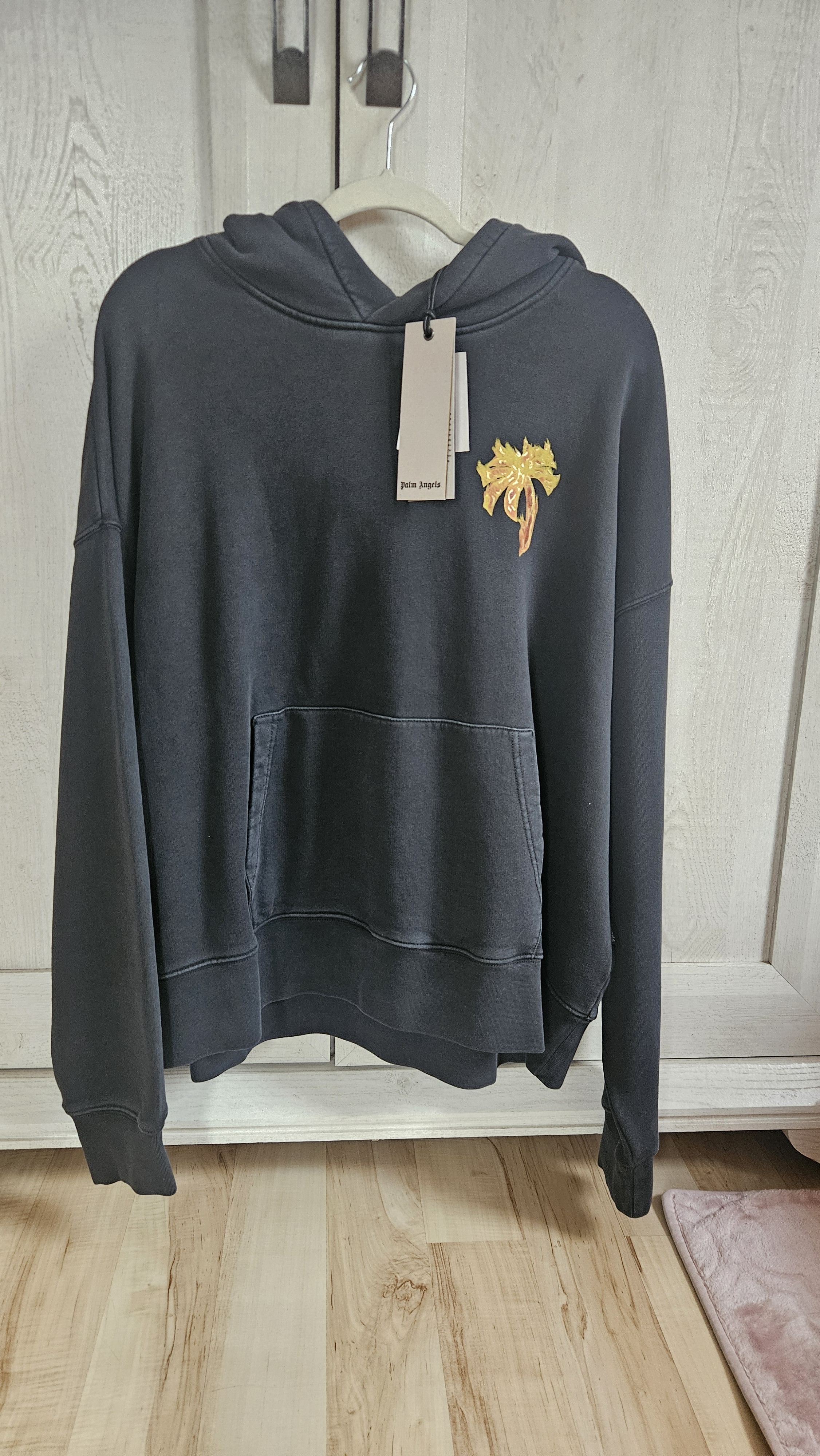 Palm Angels Palm Angels Burning Palm Hoody Black Gold Size US M / EU 48-50 / 2 - 1 Thumbnail