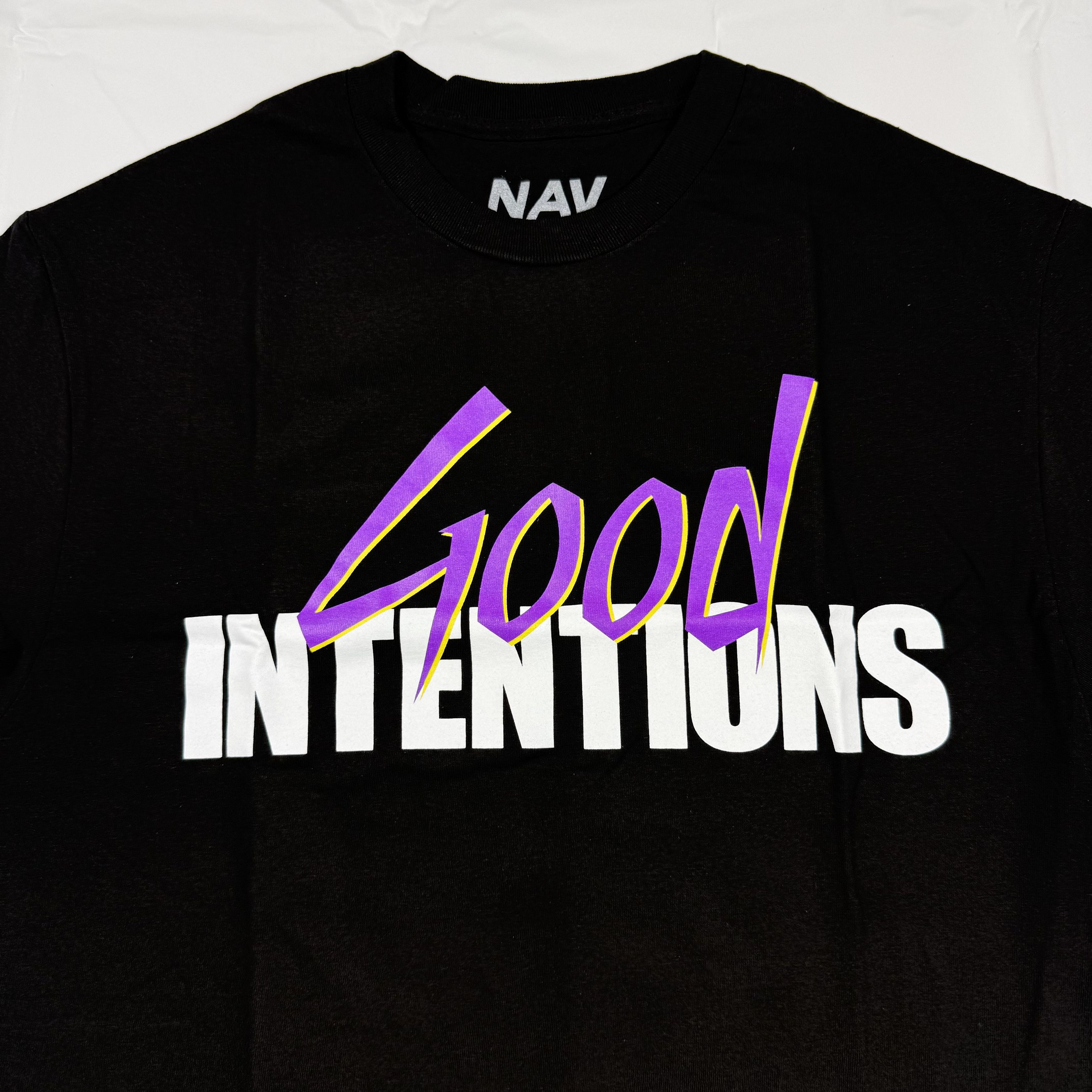 NAV × Vlone NAV x Vlone Good Intentions Black Graphic T-Shirt Mens Large Size US L / EU 52-54 / 3 - 2 Thumbnail