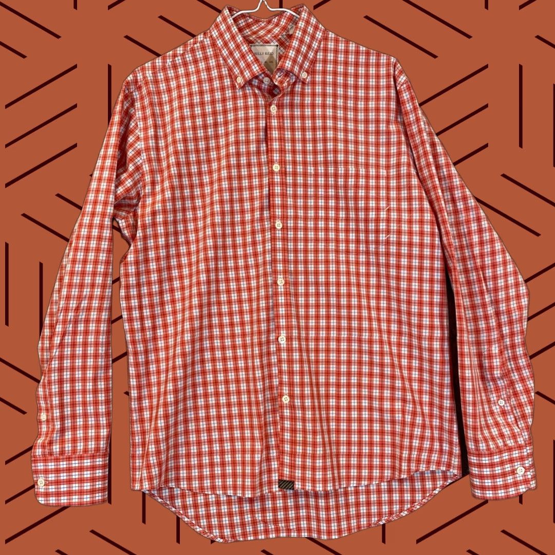 Billy Reid Billy Reid Shirt Mens Medium Red White Plaid Button-Down Dress Top L/S Shirt Mens Regular Multicolor Plaid Billy Reid Button-Up Top L/S Size US M / EU 48-50 / 2 - 1 Thumbnail