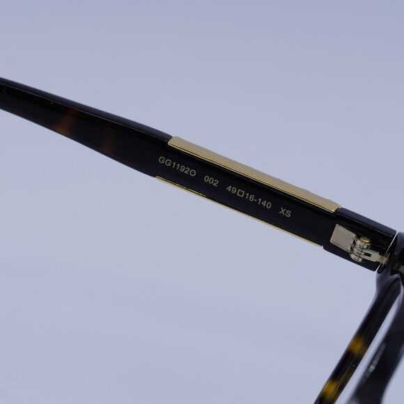 Gucci Gucci GG1192O 002 Eyeglasses Havana 49mm Square Frame Size ONE SIZE - 7 Thumbnail