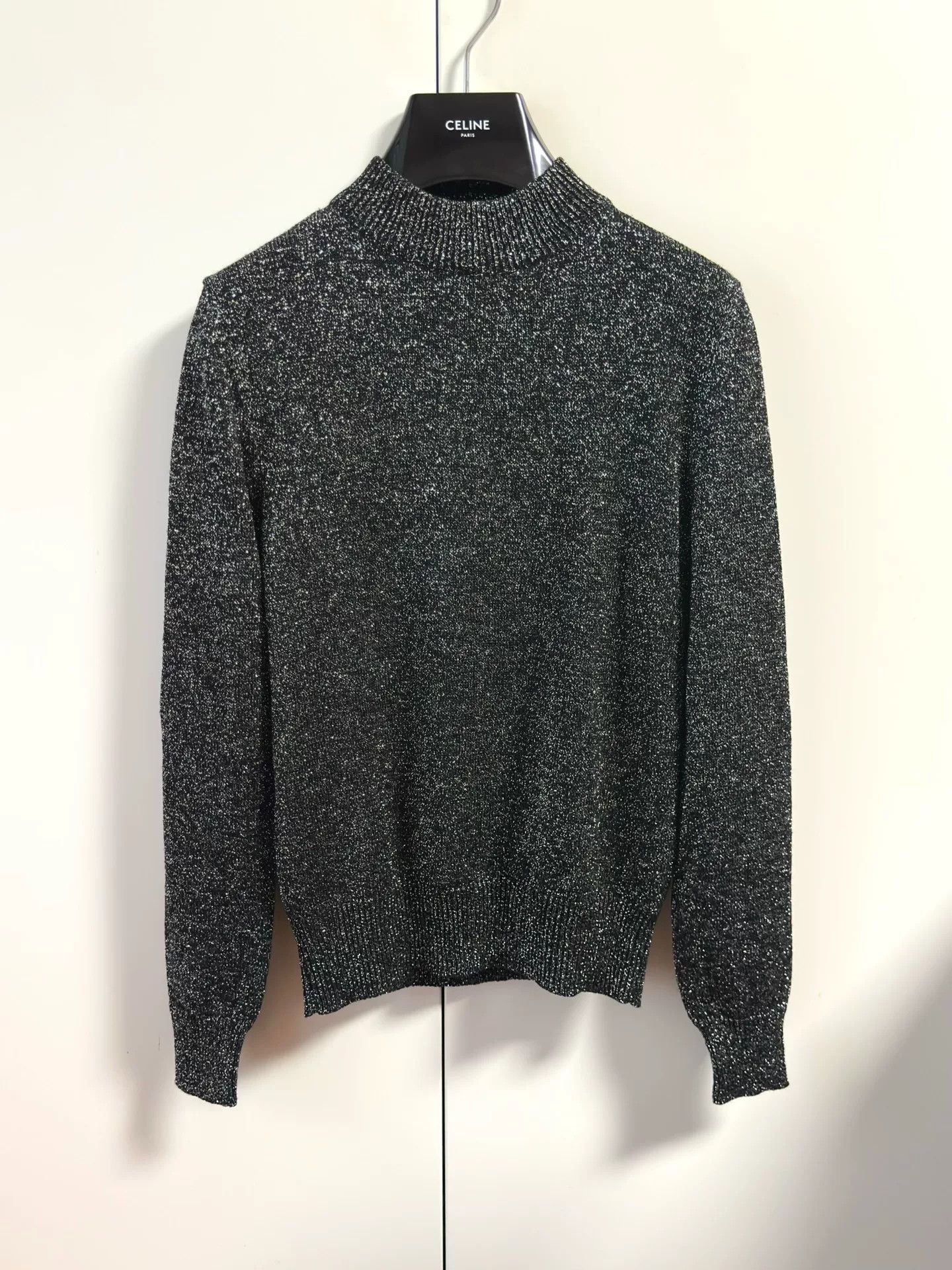 Saint Laurent Paris Saint Laurent Women's Silver Thread Knit Sweater Size XS / US 0-2 / IT 36-38 - 1 Thumbnail