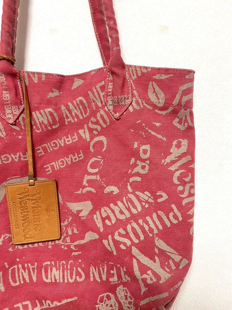 Vivienne Westwood Vivienne Westwood size os English letter printed tote bag Size ONE SIZE - 5 Thumbnail
