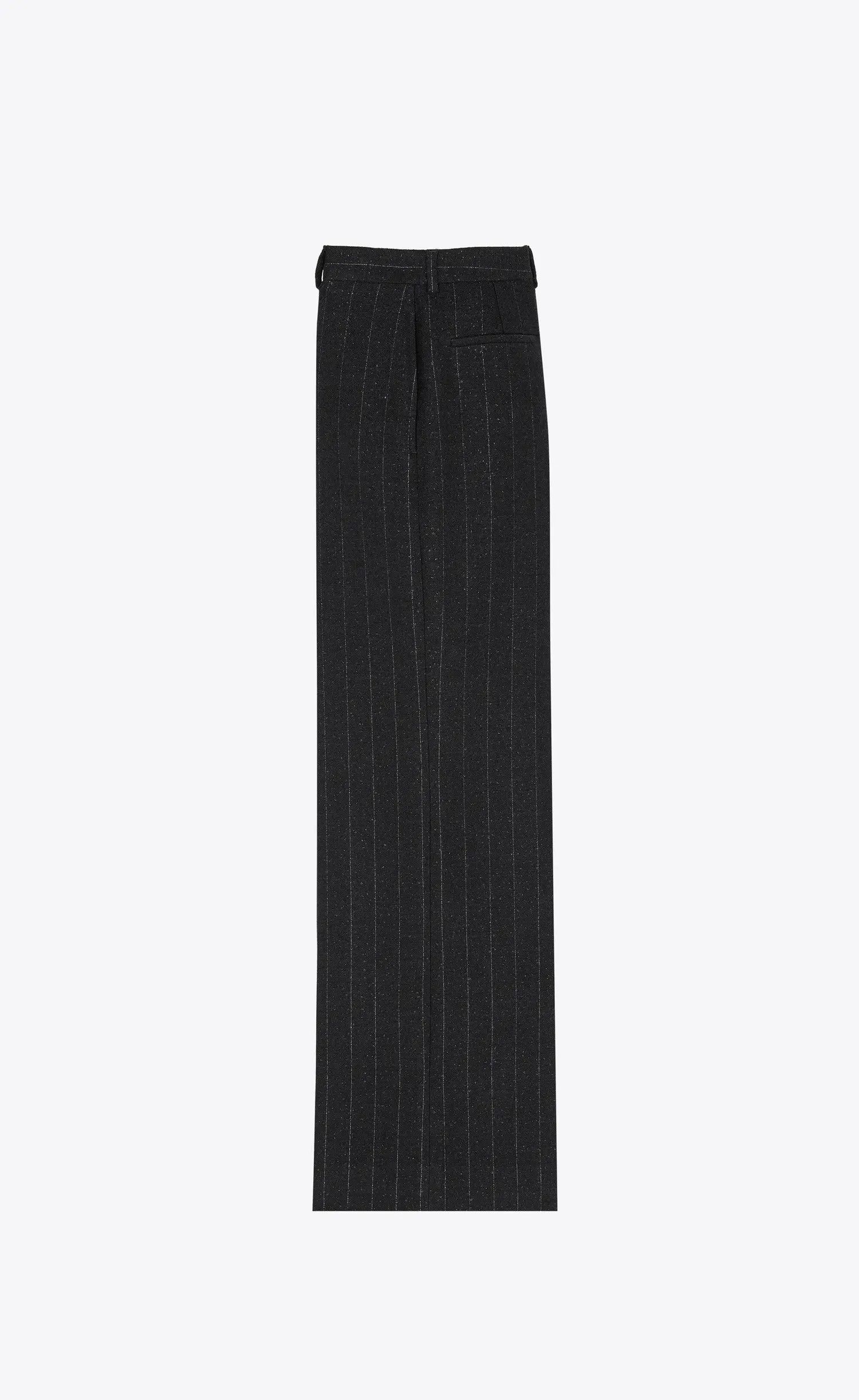Saint Laurent Paris o1s1wg111224 Wide-Leg Pants in Pinstripe Wool in Black Size US 34 / EU 50 - 2 Thumbnail