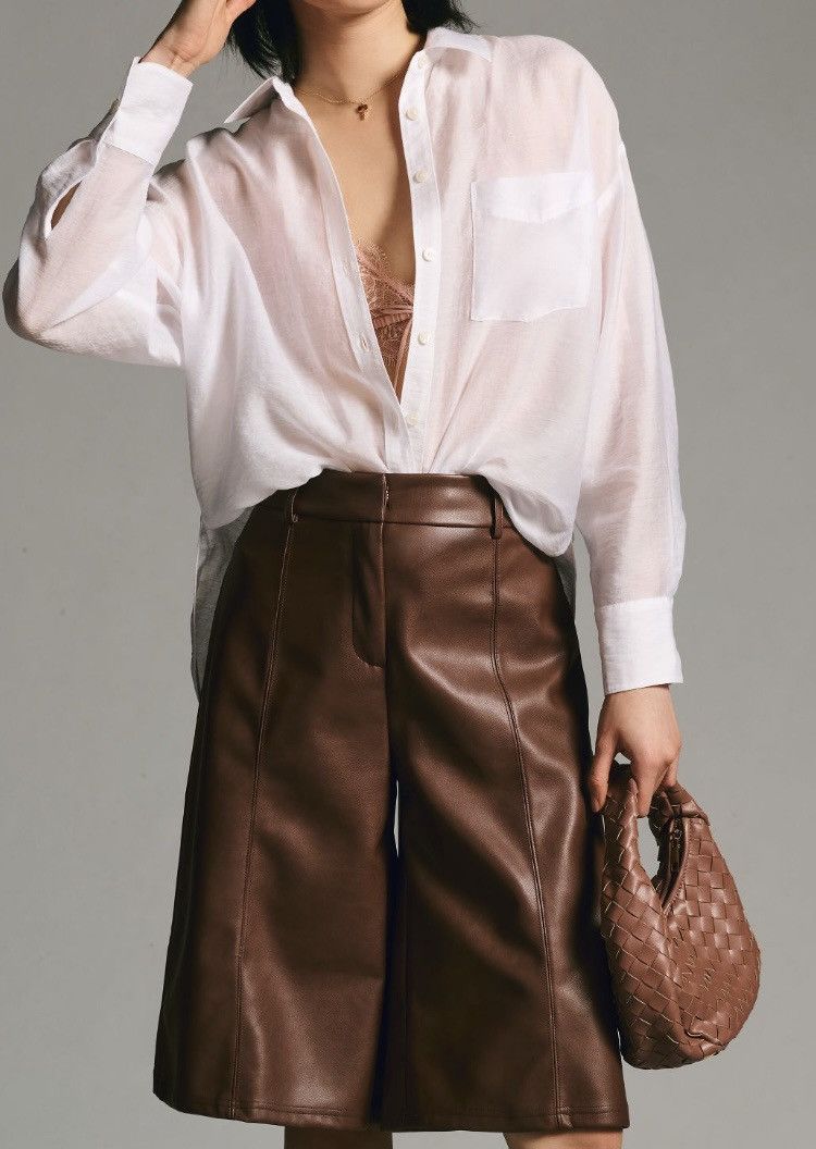 Anthropologie Anthropologie Avec Les Filles Faux Leather Culottes, Size XS Size 26" / US 2 / IT 38 - 4 Thumbnail