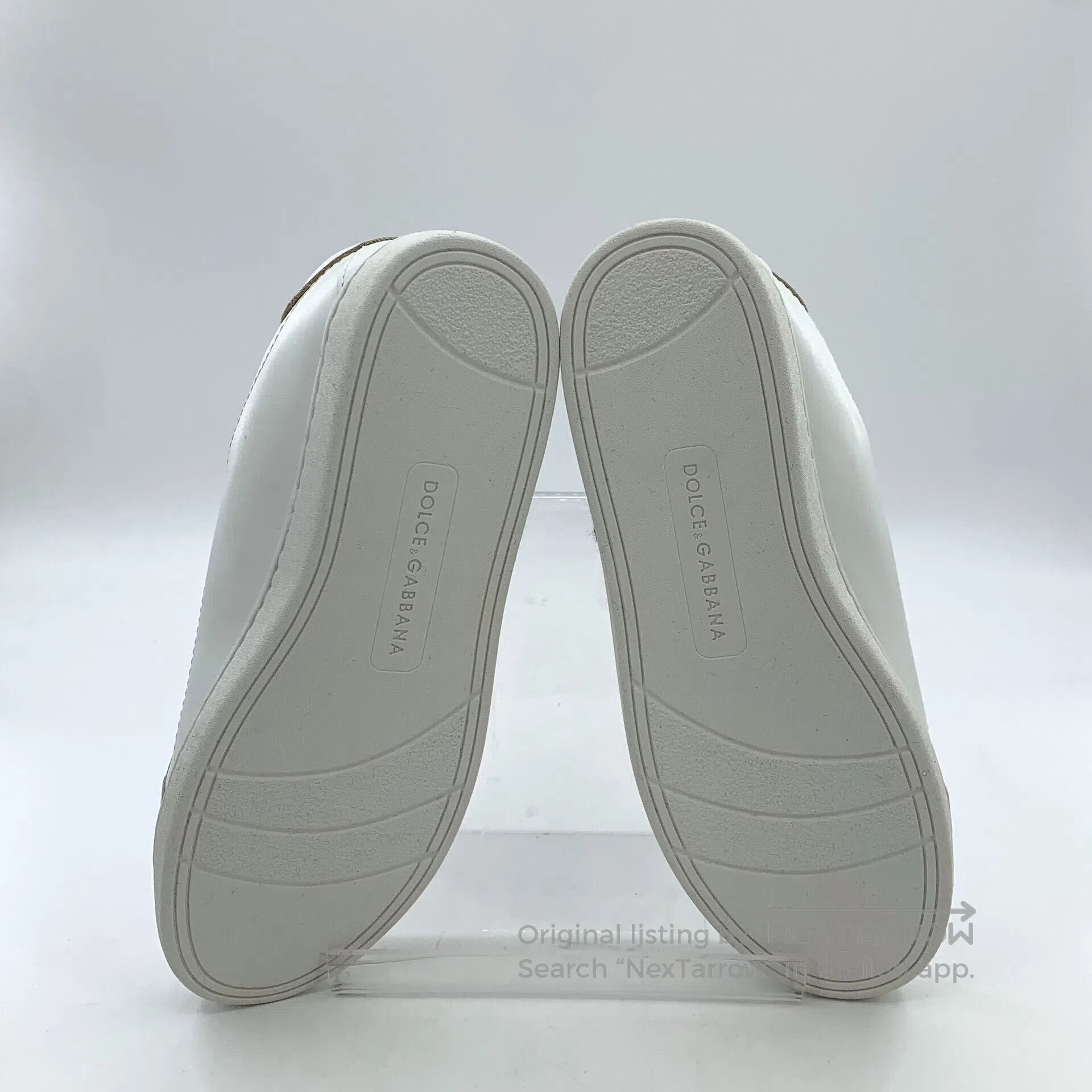 Dolce & Gabbana Dolce Gabbana White Logo Letter Flock Lace-Up Casual Flat Size US 5.5 / IT 35.5 - 5 Thumbnail