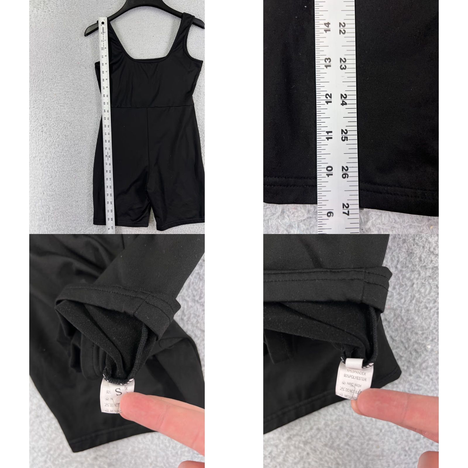 Vintage Bib Shorts Womens Small Black Singlet Polyester Blend Gym Weight Training Shirt Size 28" / US 6 / IT 42 - 8 Thumbnail