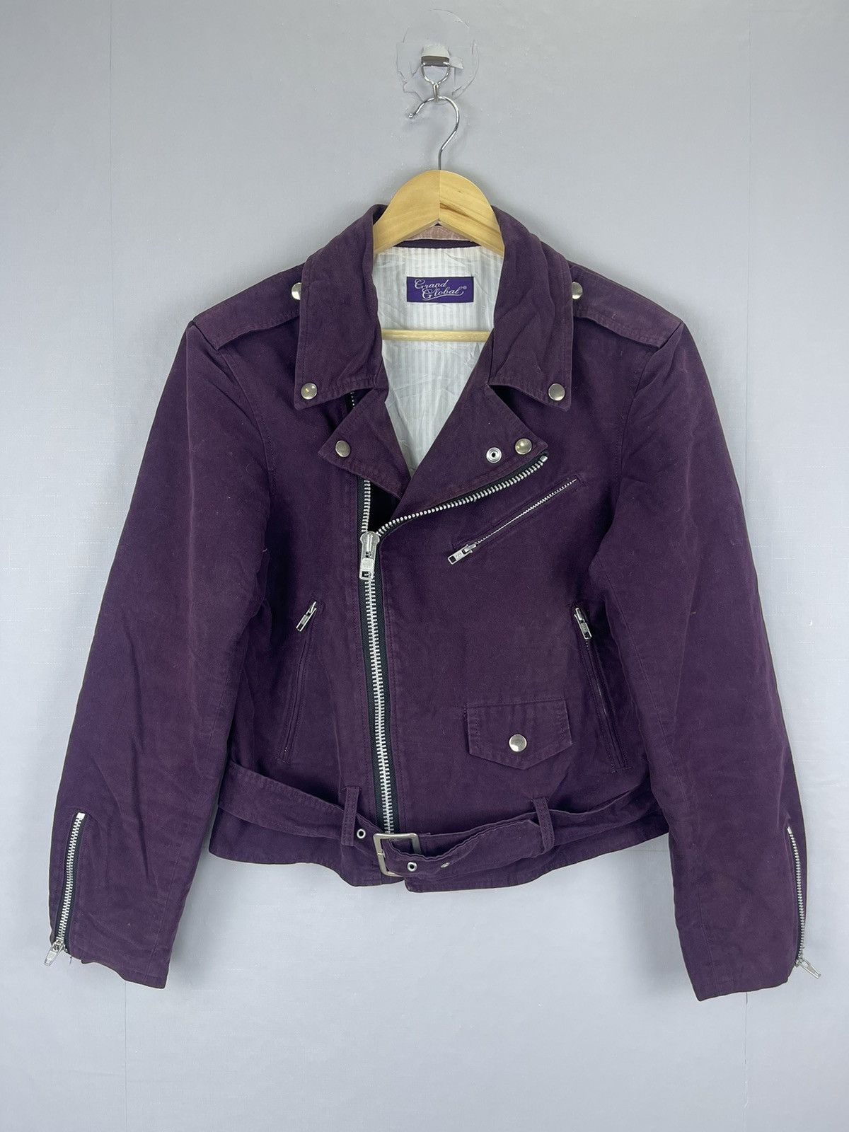 Japanese Brand × Le Grande Bleu (L.G.B.) × Vintage Vintage Grand Global Double Colar Biker Jacket Size US S / EU 44-46 / 1 - 1 Thumbnail