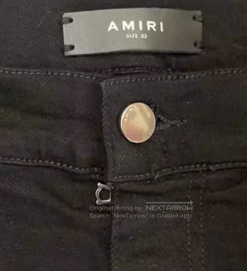 Amiri Amiri Embroidered Destroyed Patchwork Jeans Size 33 Size US 33 - 7 Thumbnail
