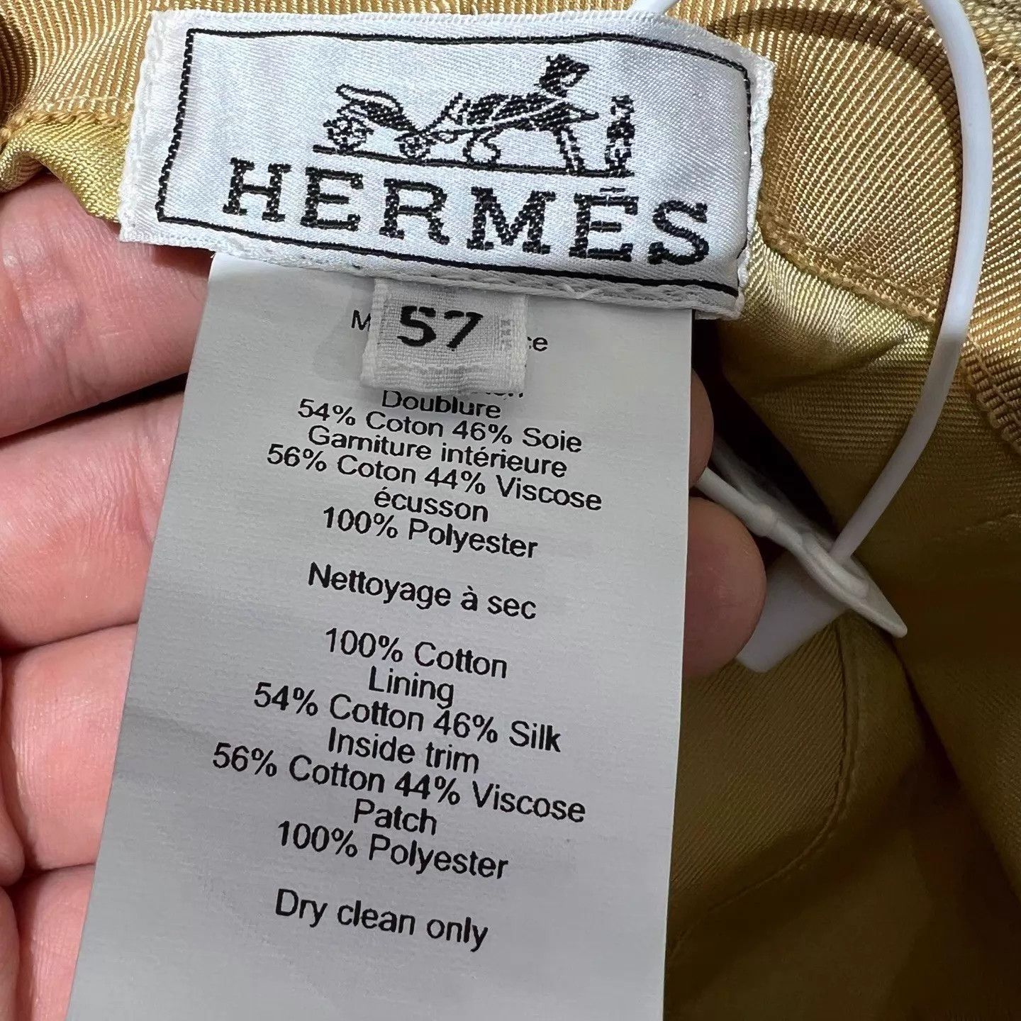 Hermes HERMES Fisherman Hat Metallic Calvi Seashell 57 Size ONE SIZE - 4 Thumbnail