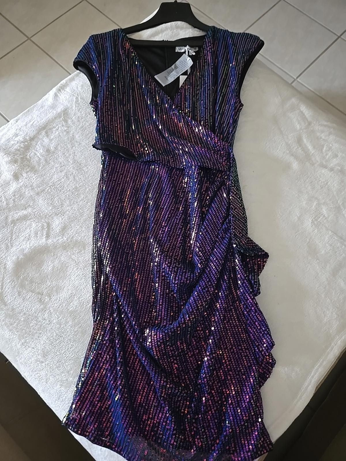 Other NWT Grace Karin Wrap Dress Women's M Purple Sequin Sparkly Size M / US 6-8 / IT 42-44 - 7 Thumbnail