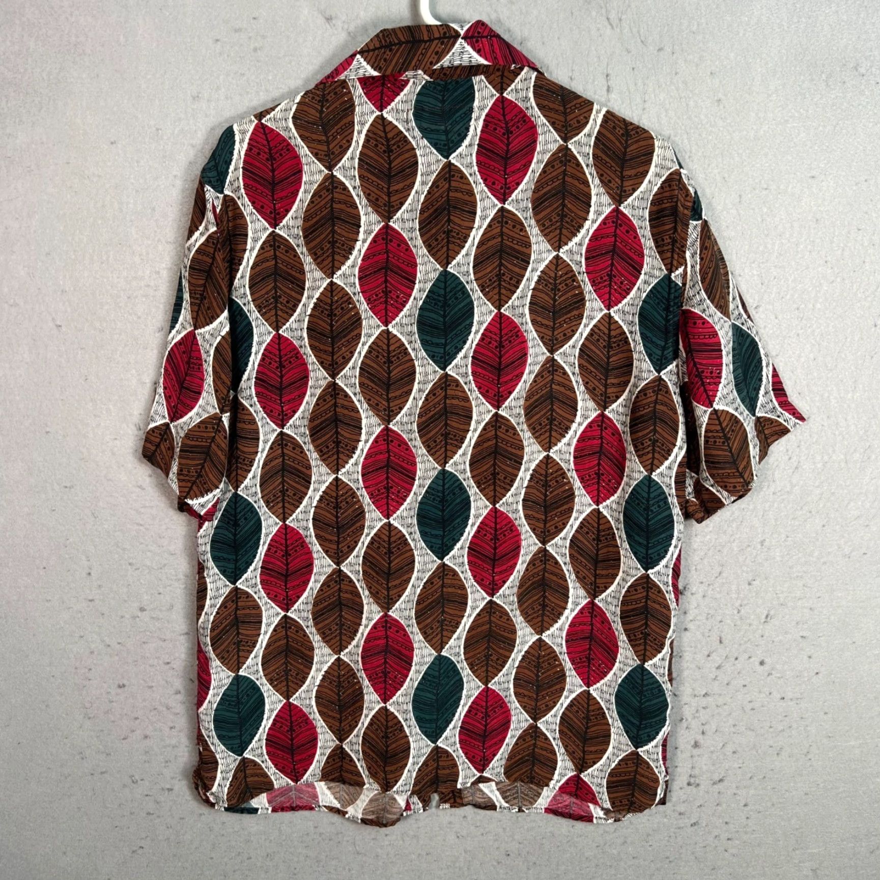 Zara Zara Short Sleeve Leaf Pattern Shirt Adult Mens Small Red Relaxed Fit Casual Size US S / EU 44-46 / 1 - 2 Thumbnail