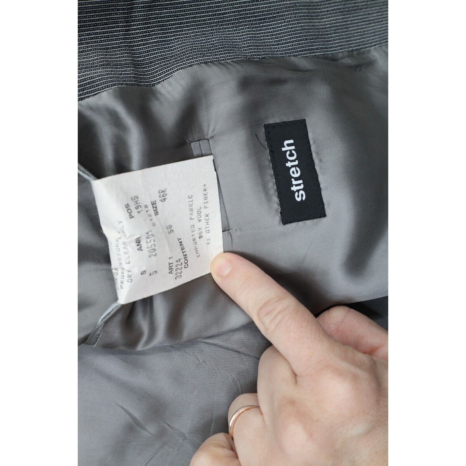 Hugo Boss × Vintage Vintage 90s Hugo Boss 2 Piece Wool Stretch Wedding SuitSuit Size 46R - 5 Thumbnail