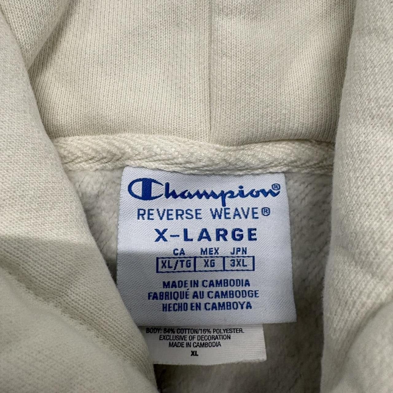 Champion Crazy Vintage Y2K/2000s Cropped White Cream Champion Quality Hoodie! Size US XL / EU 56 / 4 - 4 Thumbnail